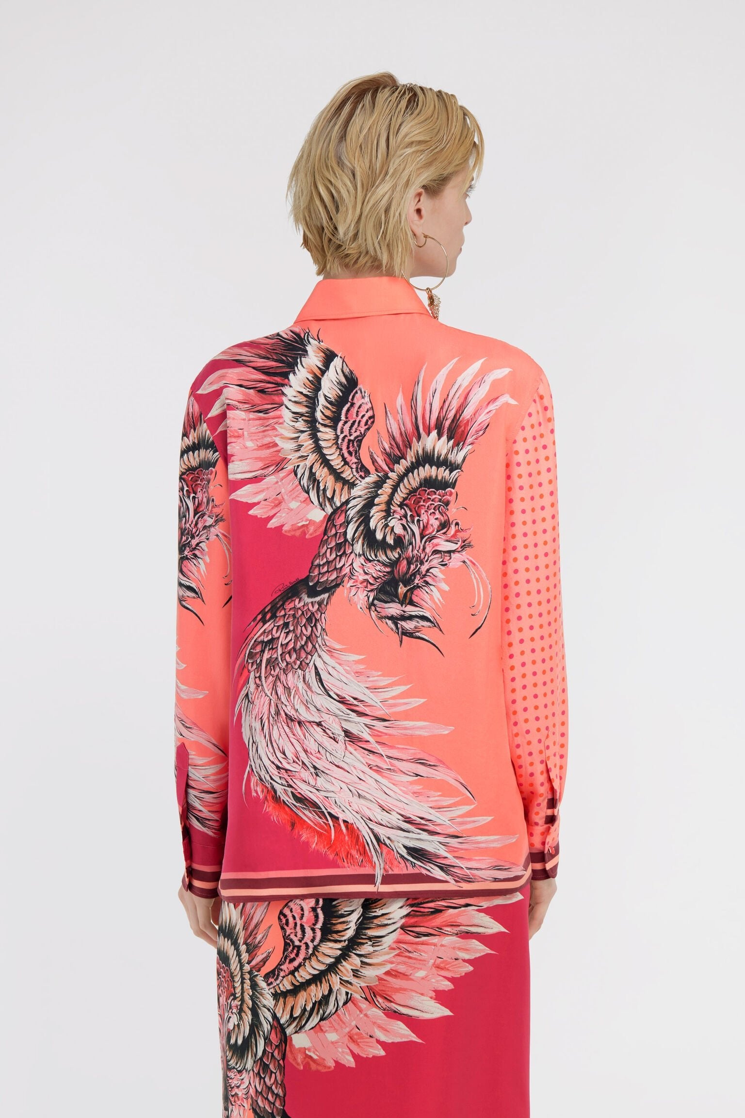Roberto Cavalli Bird Patchwork print shirtRoberto Cavalli