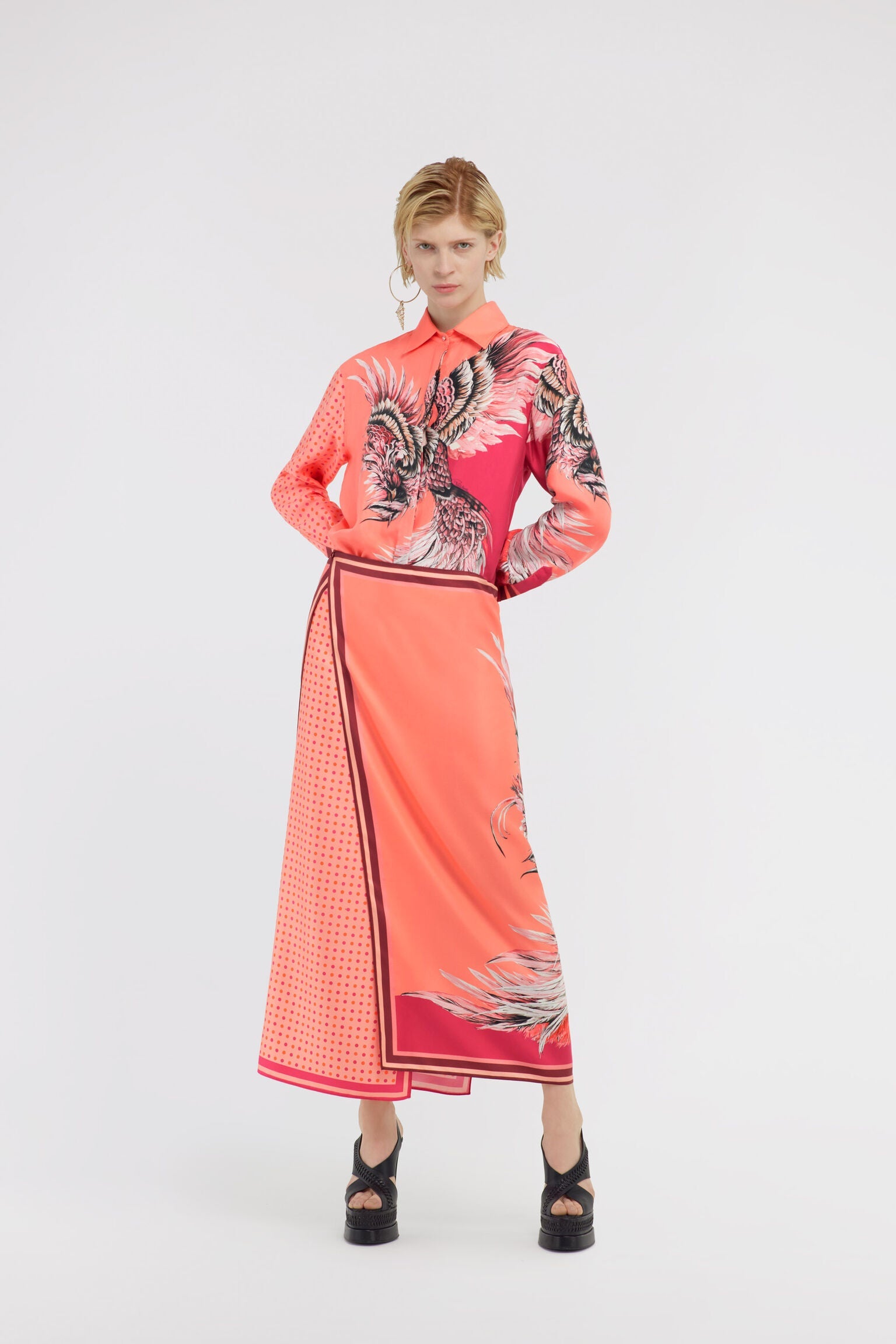 Roberto Cavalli Bird Patchwork print shirtRoberto Cavalli