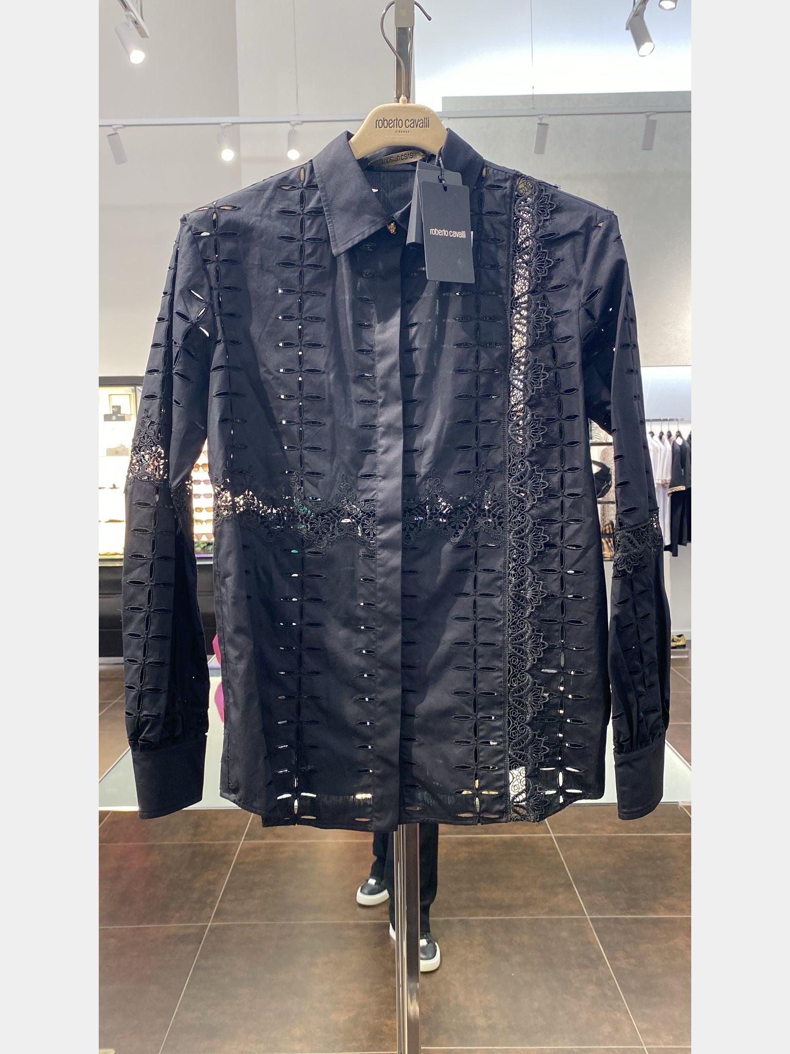 Roberto Cavalli damska koszula czarna QKT701 - CH030Roberto Cavalli