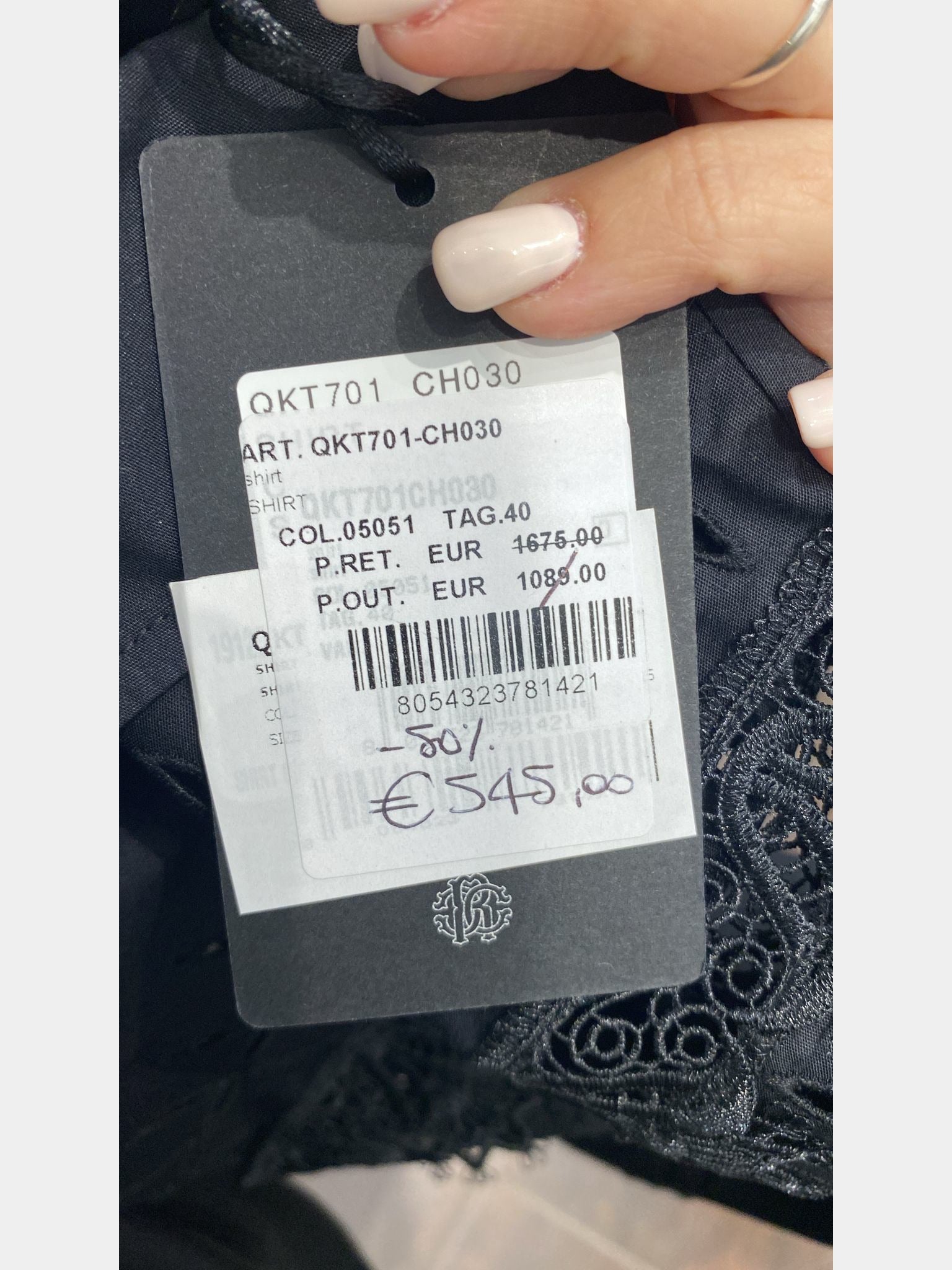 Roberto Cavalli damska koszula czarna QKT701 - CH030Roberto Cavalli