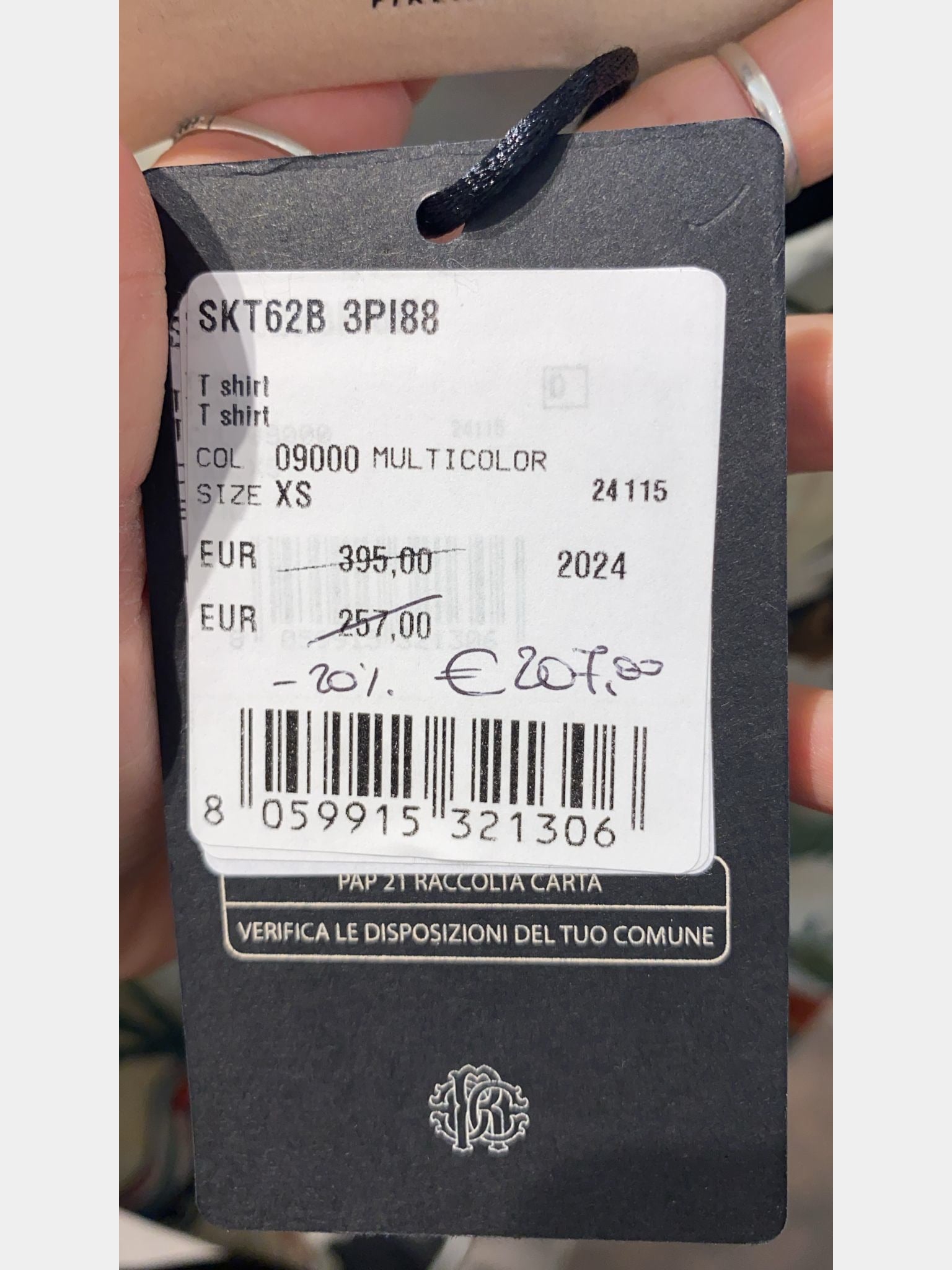 Roberto Cavalli damska multicolor koszulka SKT62B 3PI88Roberto Cavalli