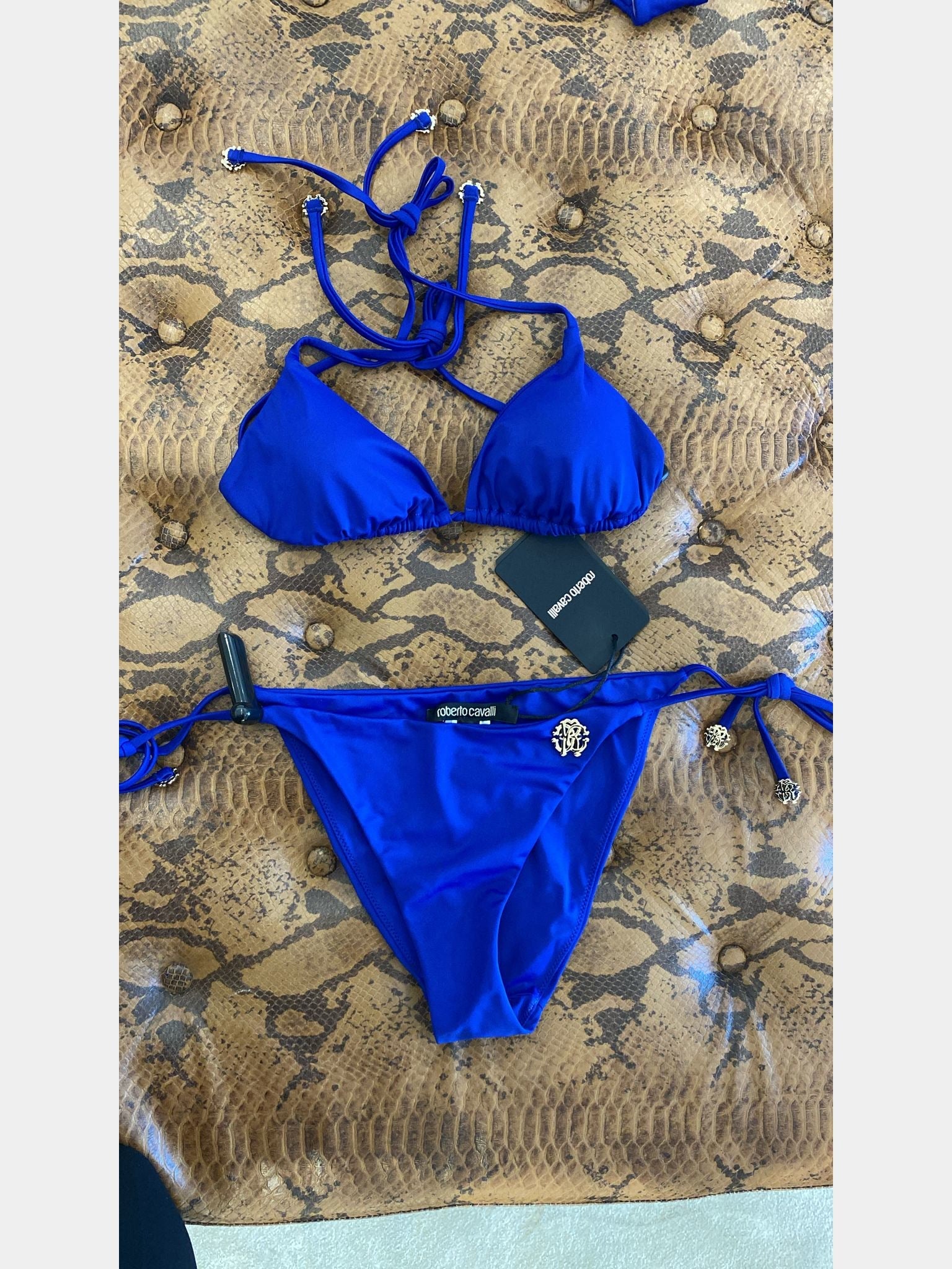 Roberto Cavalli damskie bikini niebieskie QOW00C - LL002Roberto Cavalli
