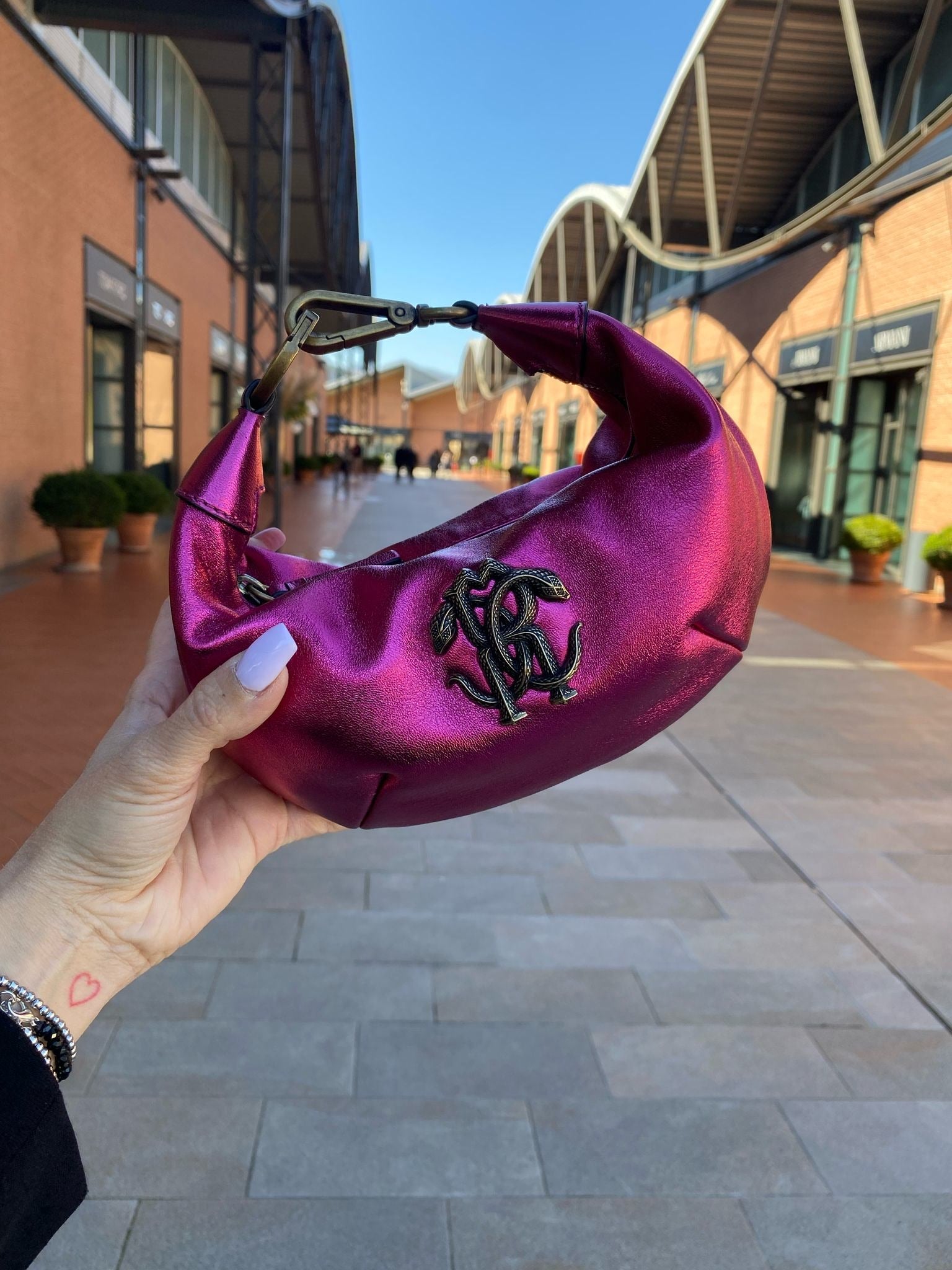 Roberto Cavalli Denim Mini Hobo BagRoberto Cavalli