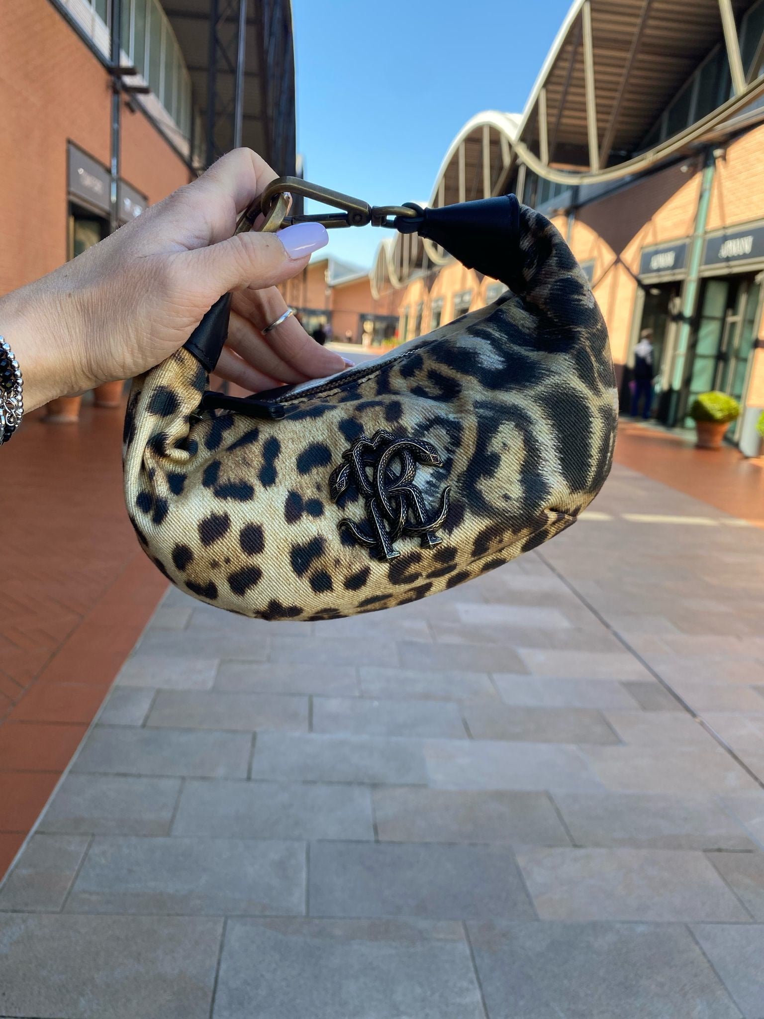 Roberto Cavalli Denim Mini Hobo BagRoberto Cavalli