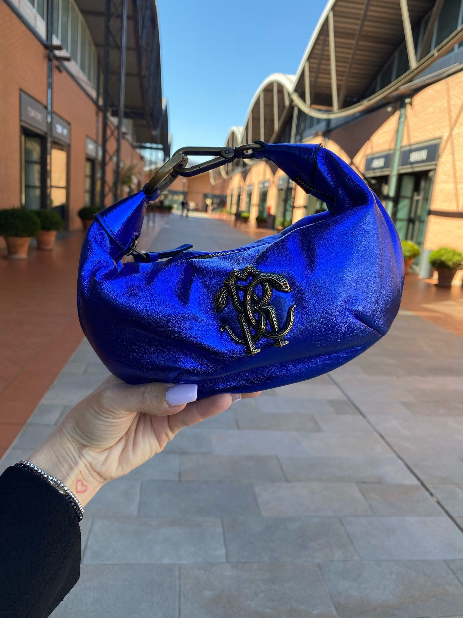 Roberto Cavalli Denim Mini Hobo BagRoberto Cavalli