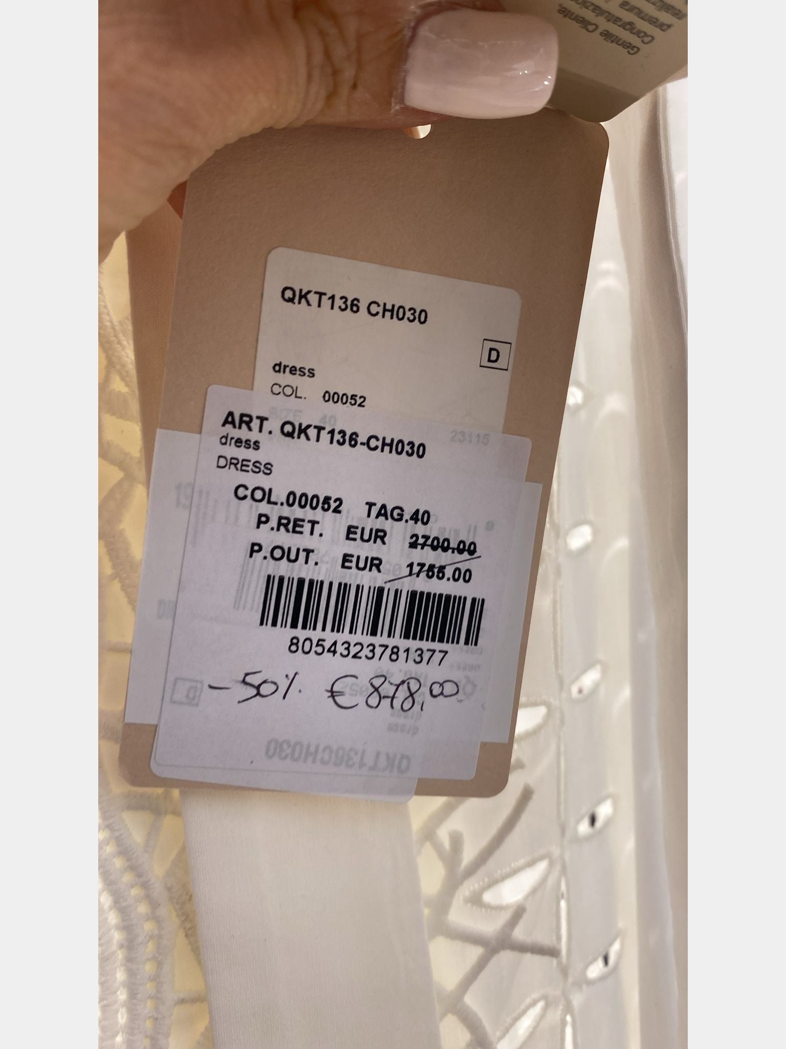 Roberto Cavalli Dress Damska Biała QKT136 - CH030Roberto Cavalli