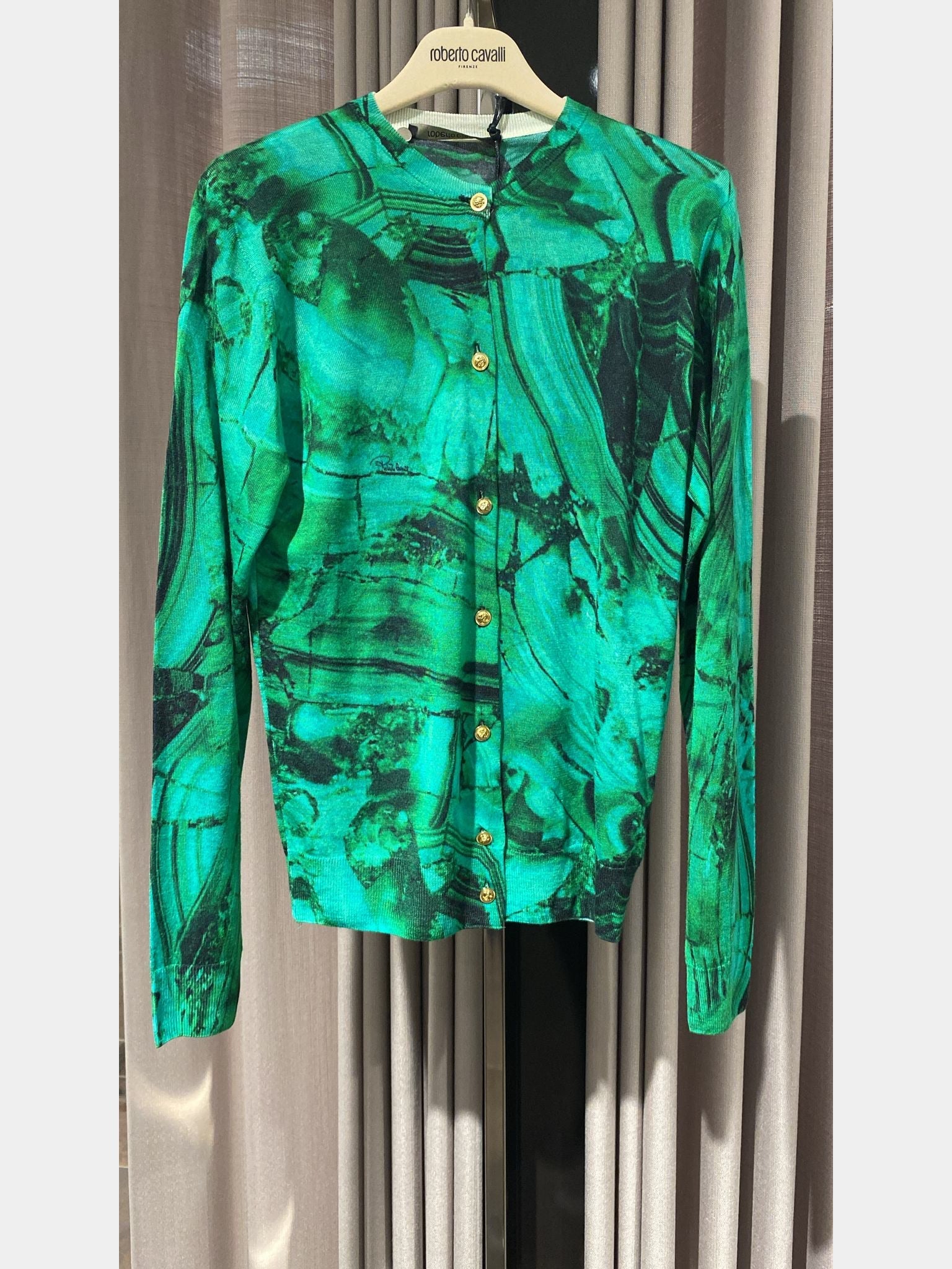 Roberto Cavalli Kardigan Damski ZielonyRoberto Cavalli