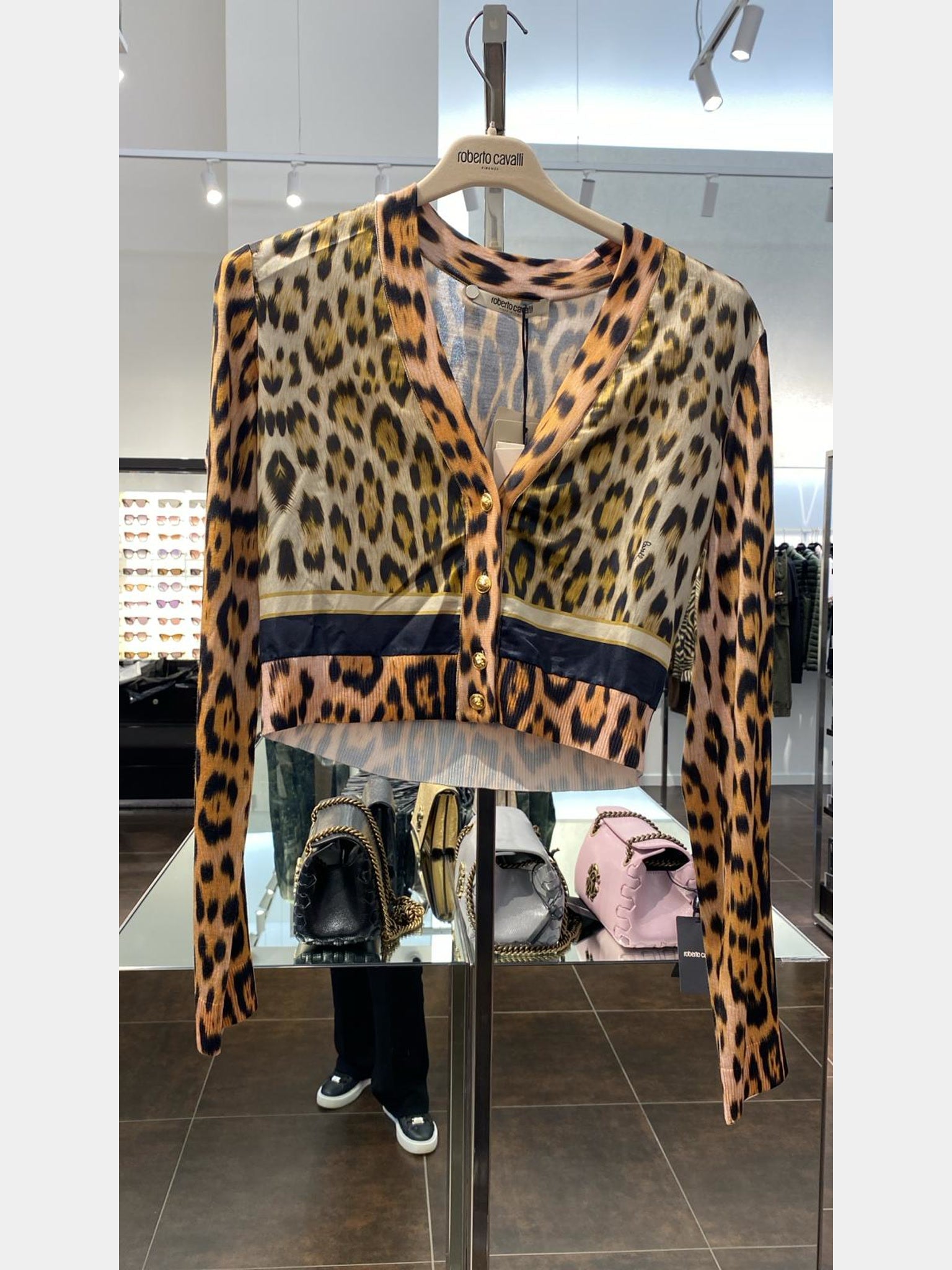 Roberto Cavalli Leopard - print cropped cardiganRoberto Cavalli