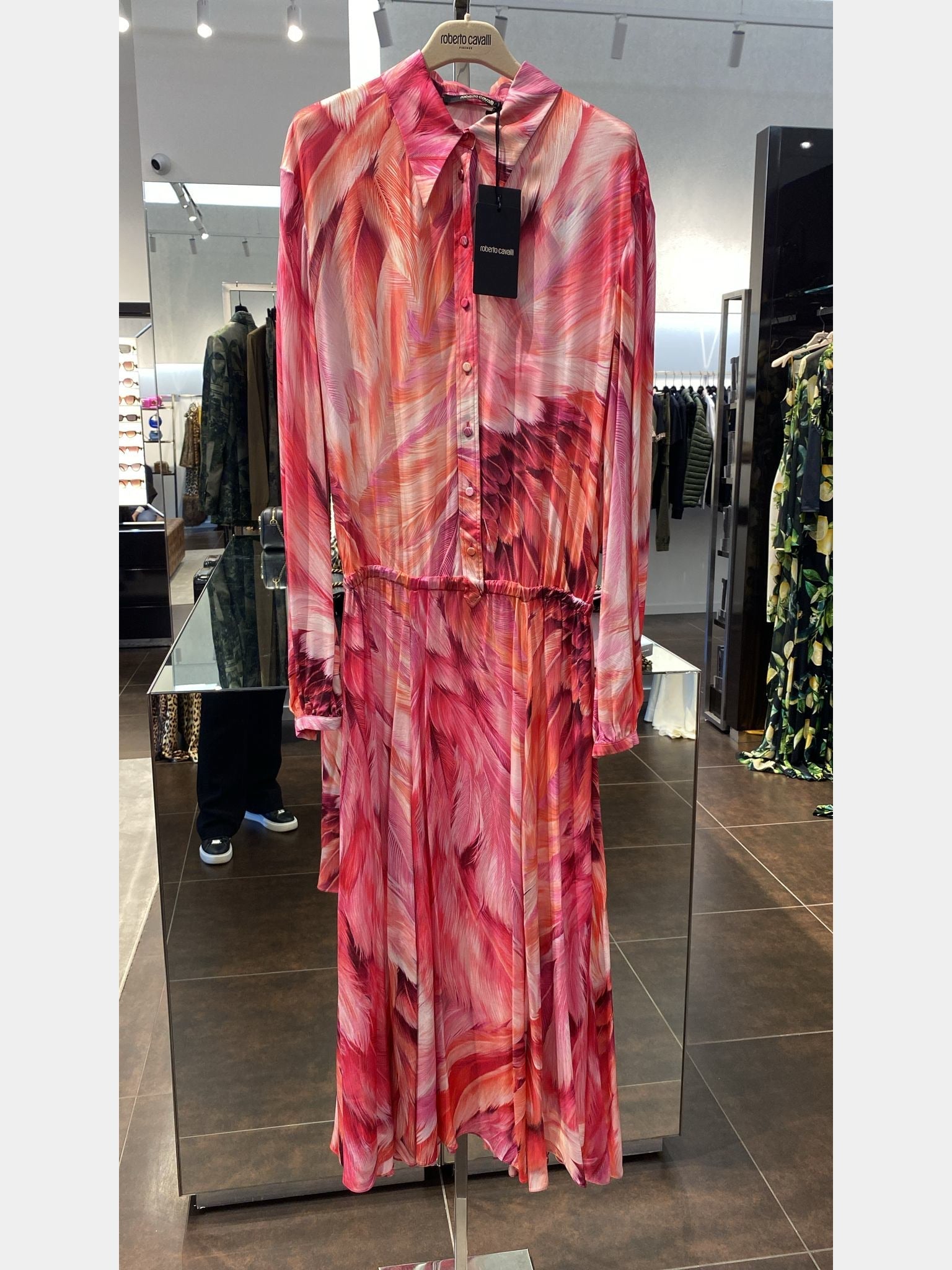 Roberto Cavalli Long dress Plumage printRoberto Cavalli