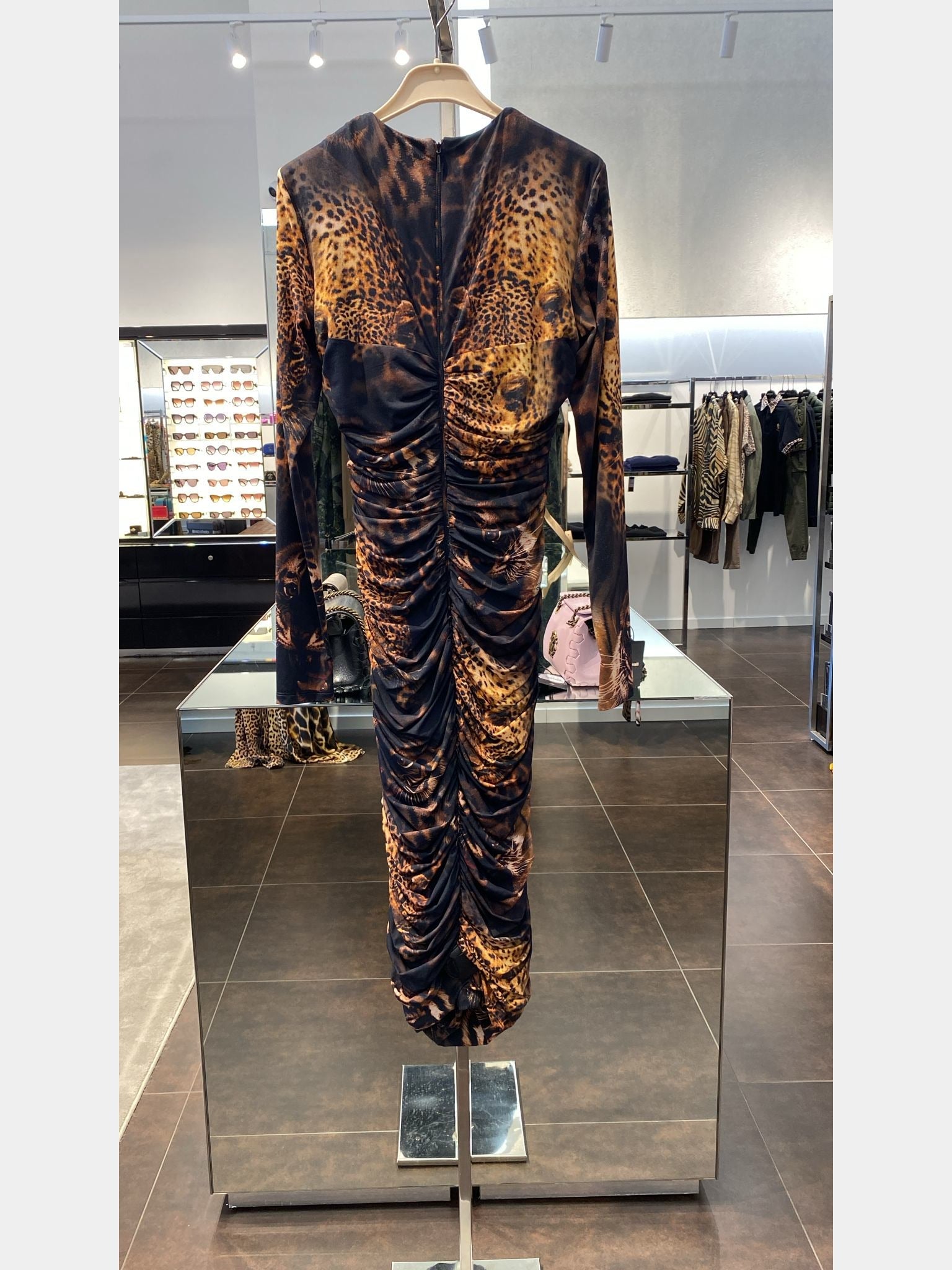 Roberto Cavalli Midi dress with Jaguar printRoberto Cavalli