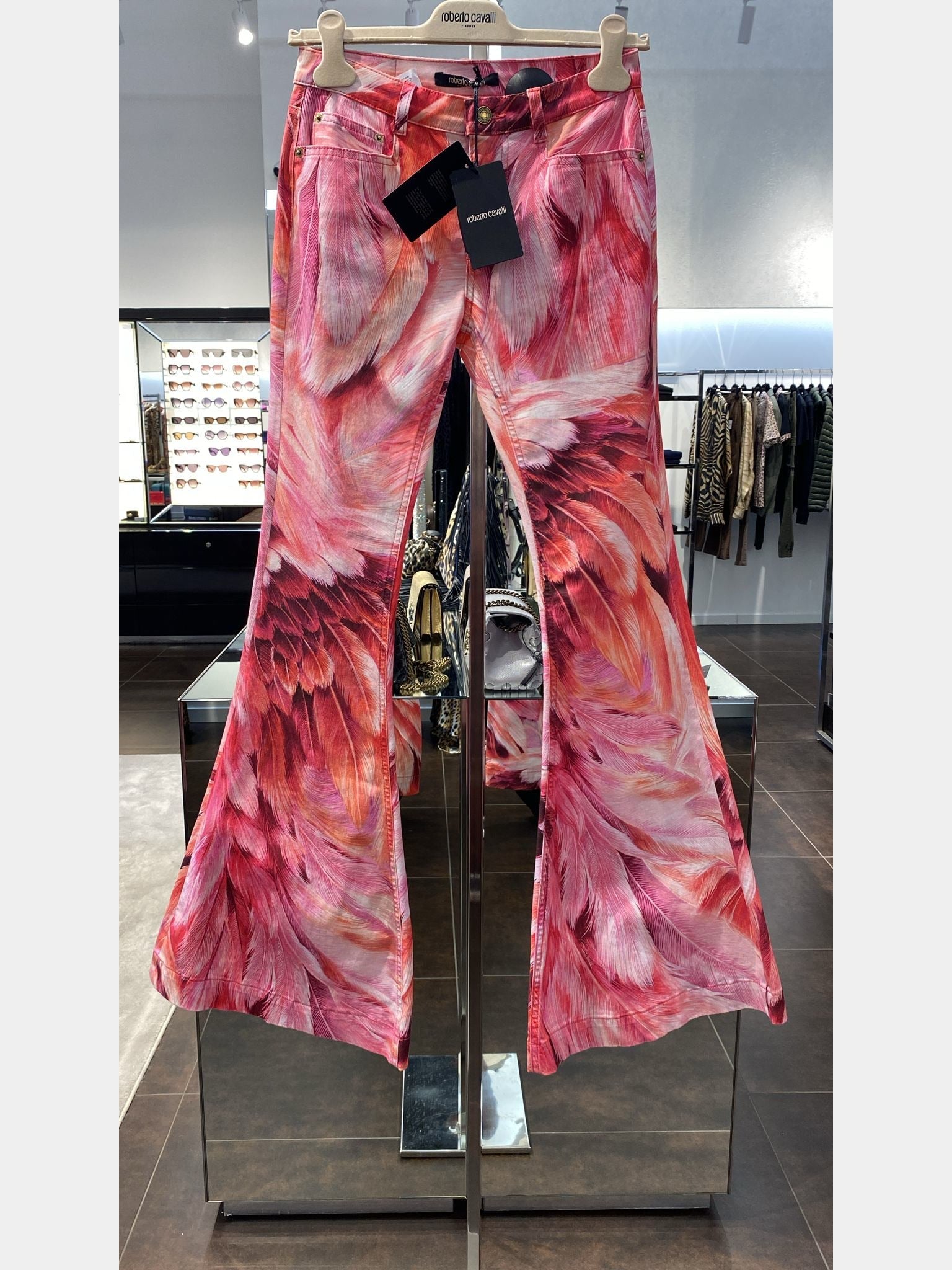 Roberto Cavalli plumage - print flared jeansRoberto Cavalli