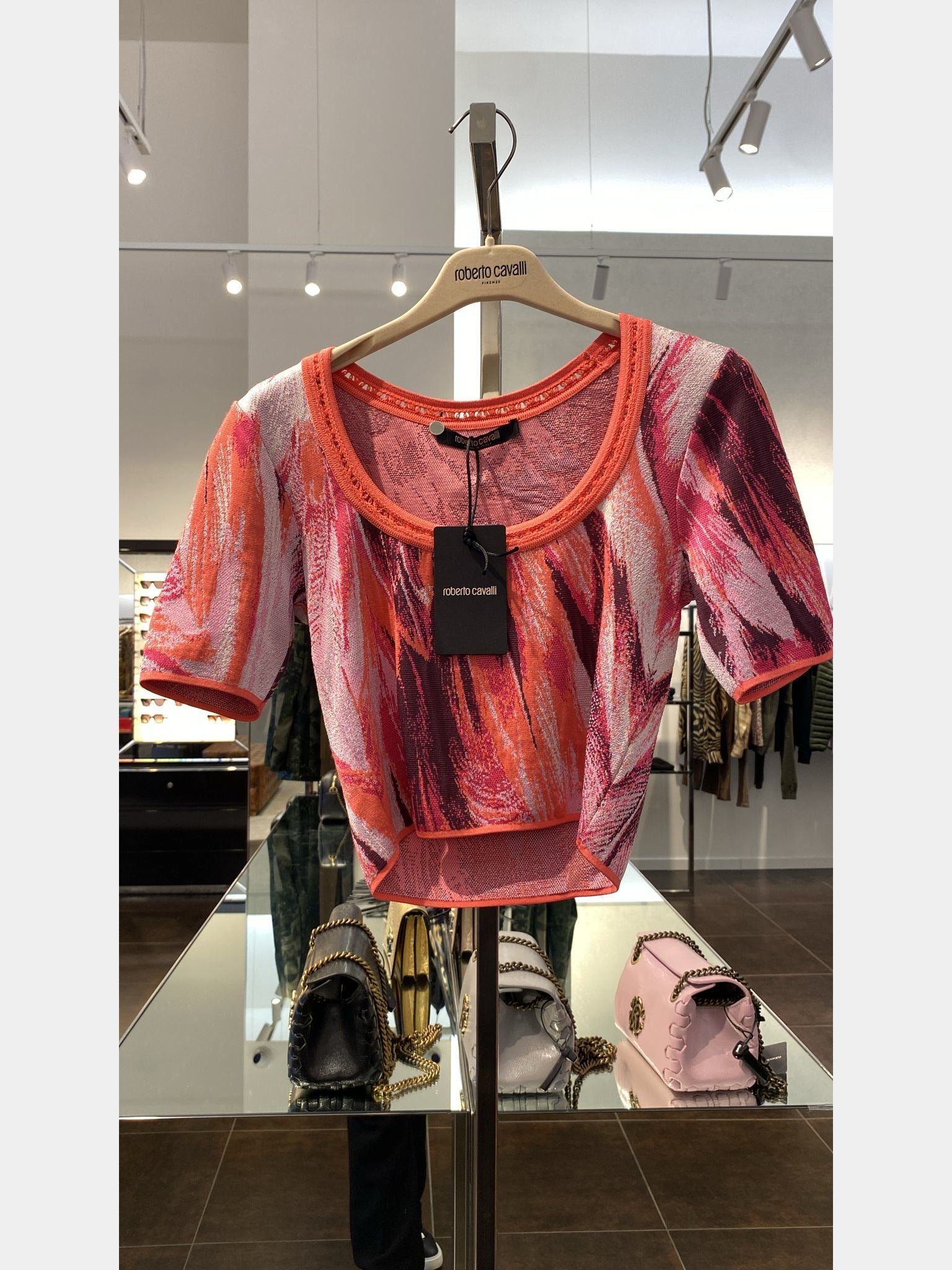 Roberto Cavalli Top Plumage print knitwear topRoberto Cavalli