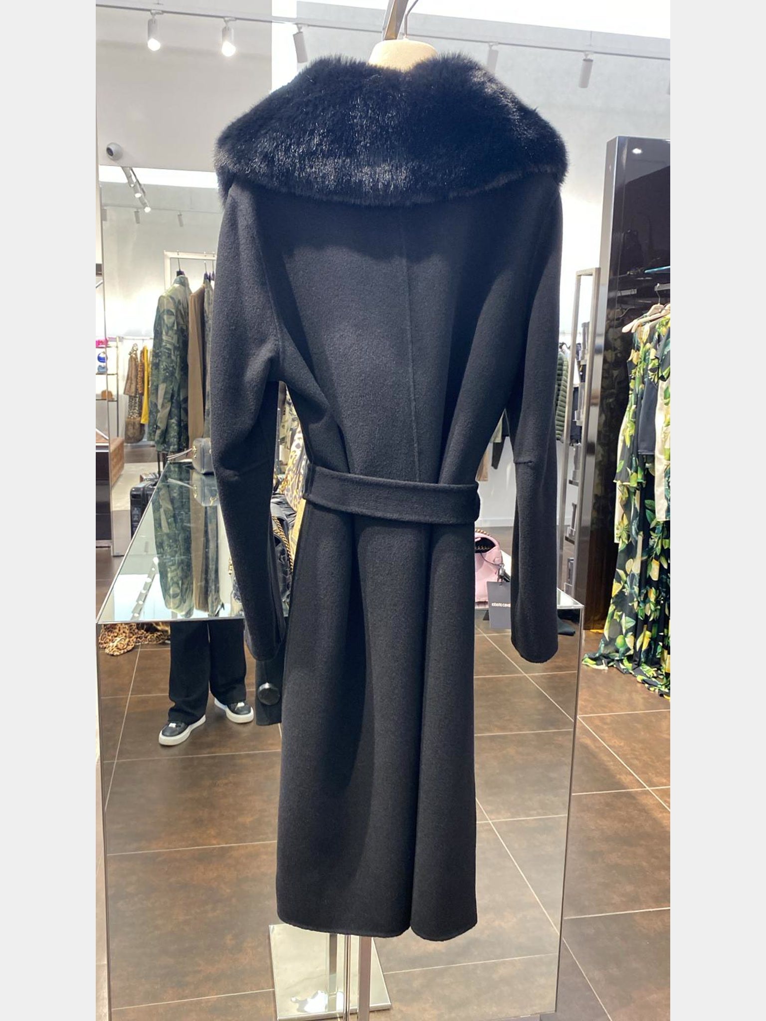 Roberto Cavalli Woman Coat With Faux Fur CollarRoberto Cavalli