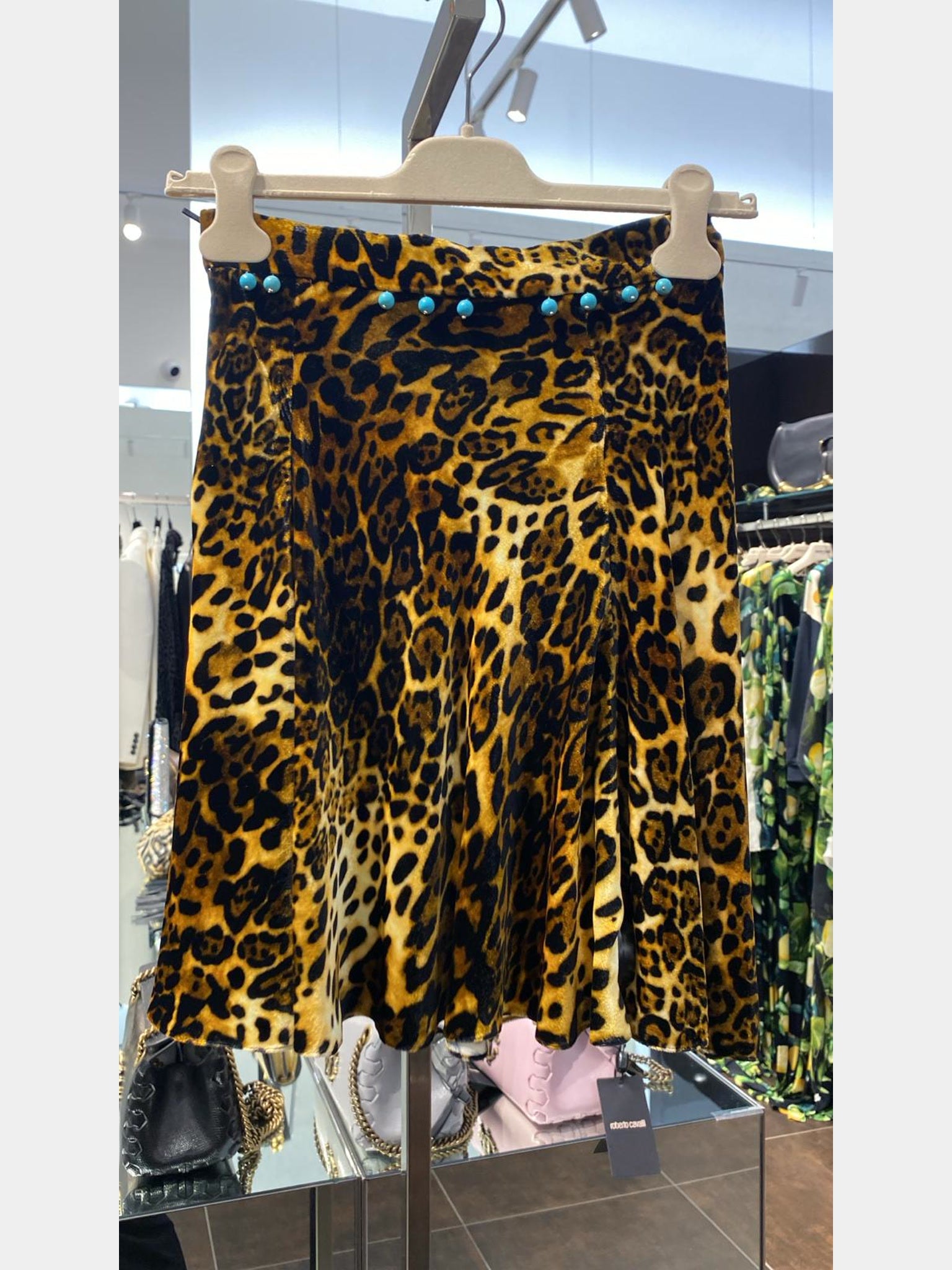 Roberto Cavalli Woman Leopard print velvet skirtRoberto Cavalli