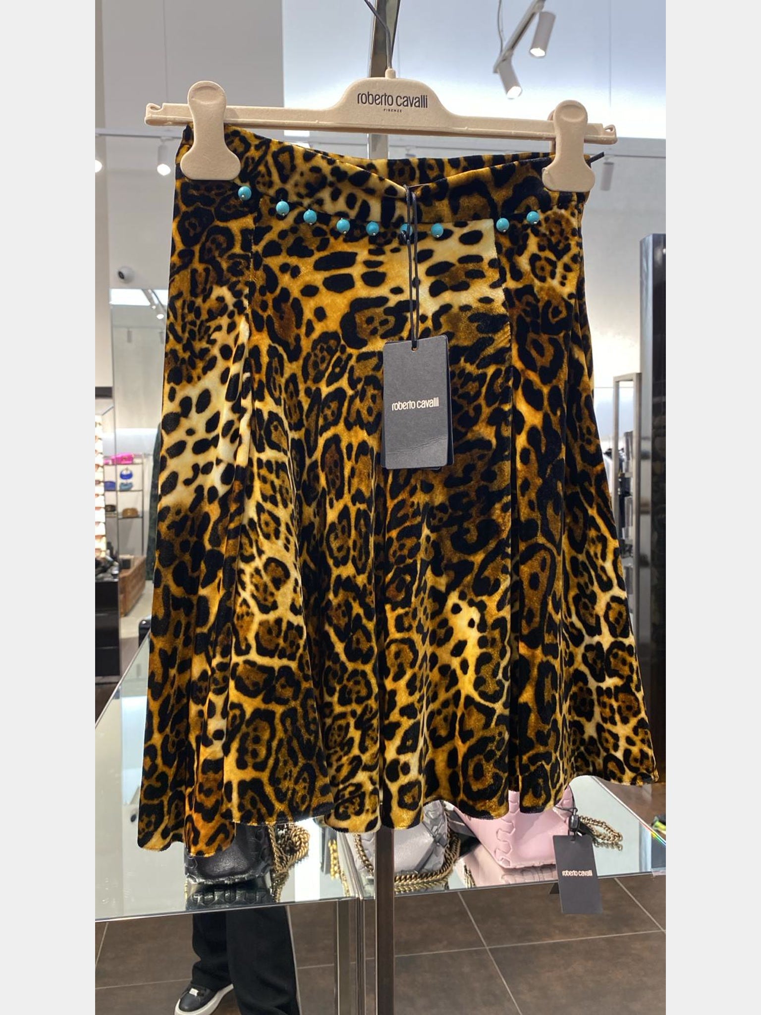 Roberto Cavalli Woman Leopard print velvet skirtRoberto Cavalli