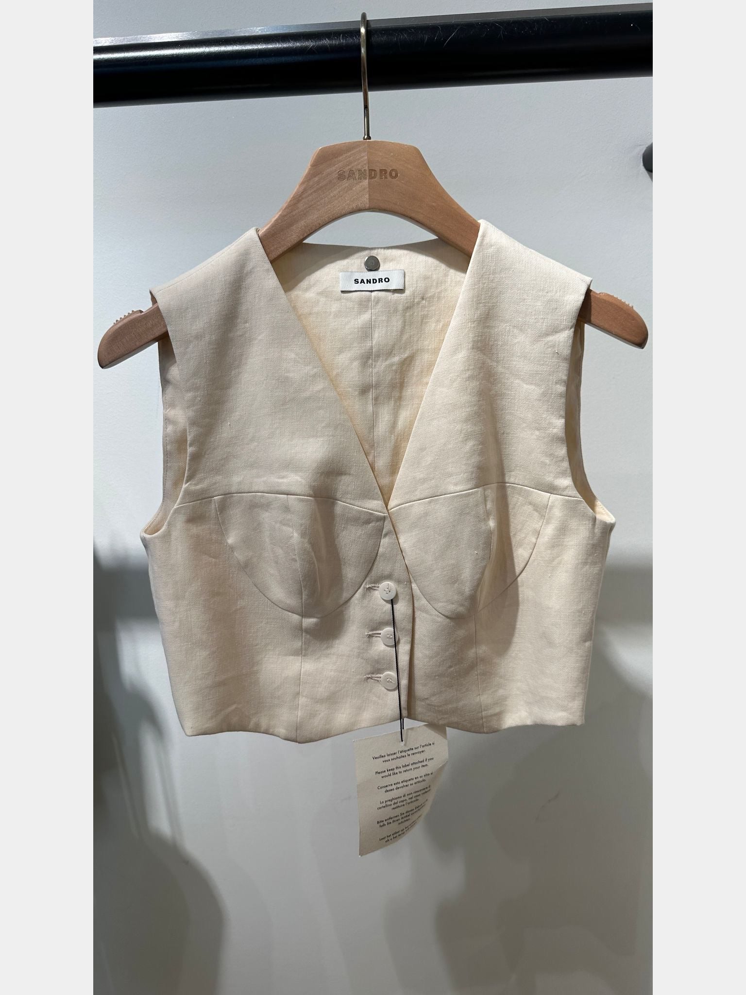 Sandro E24cangie Ecru VestSandro