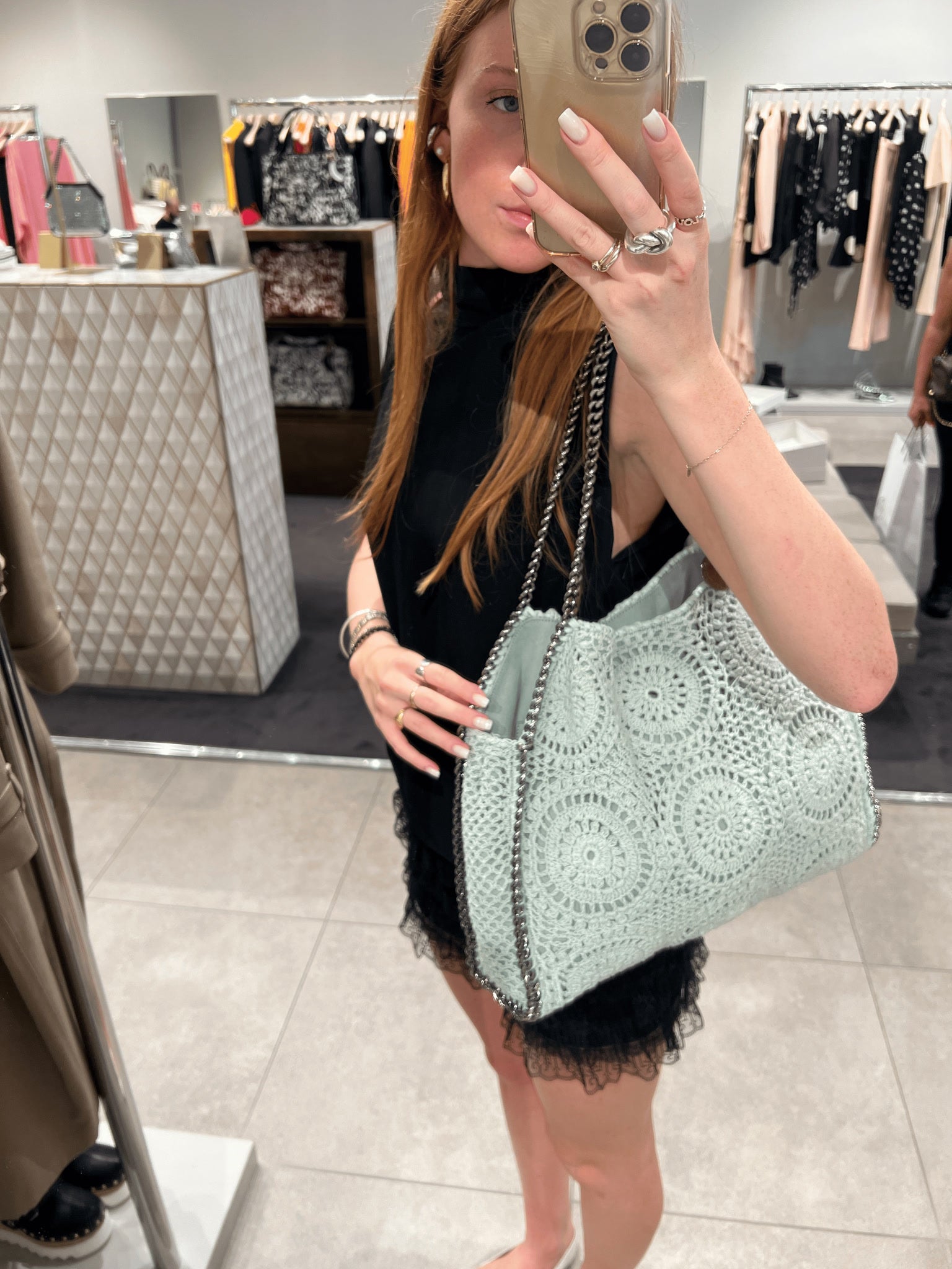 Stella McCartney Damska torba na ramię Cotton CrochetStella Mccartney