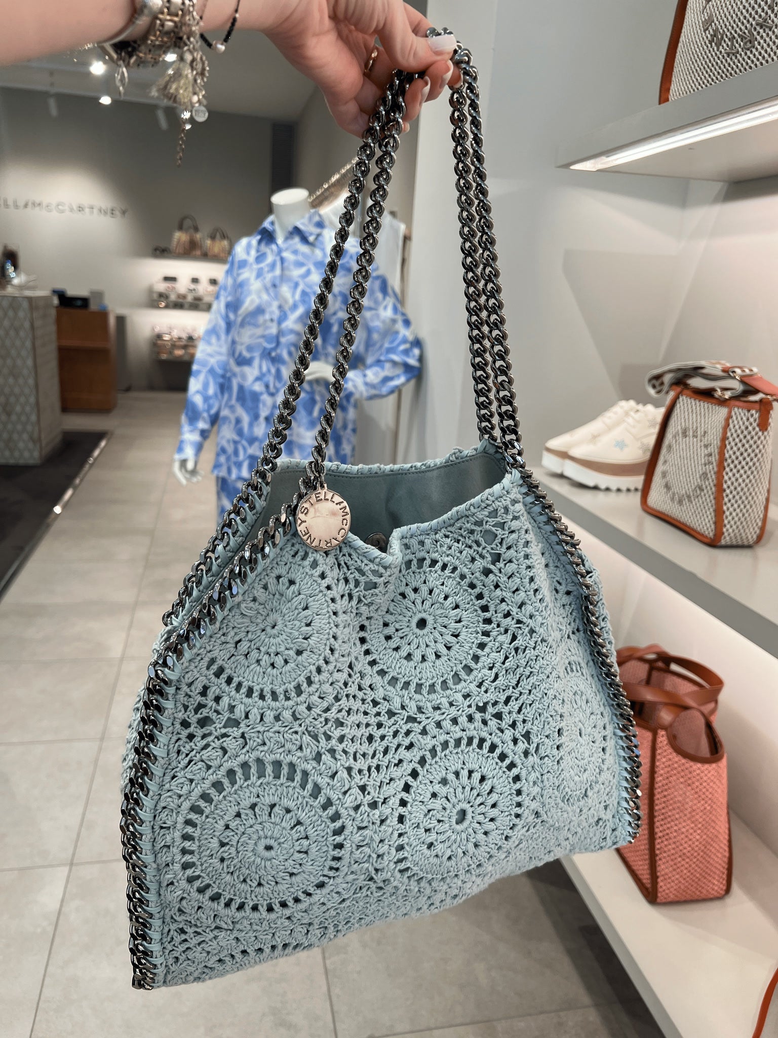 Stella McCartney Damska torba na ramię Cotton CrochetStella Mccartney