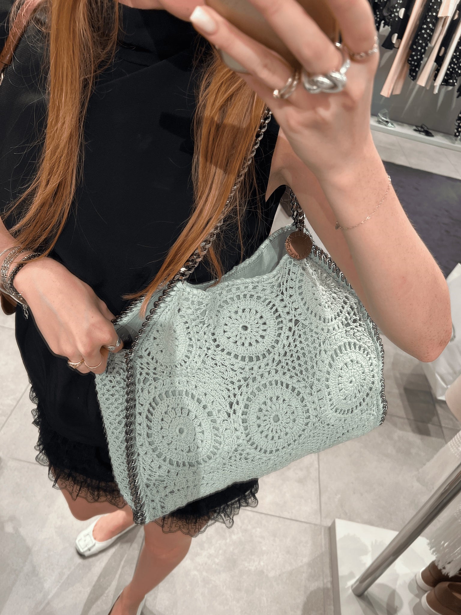Stella McCartney Damska torba na ramię Cotton CrochetStella Mccartney