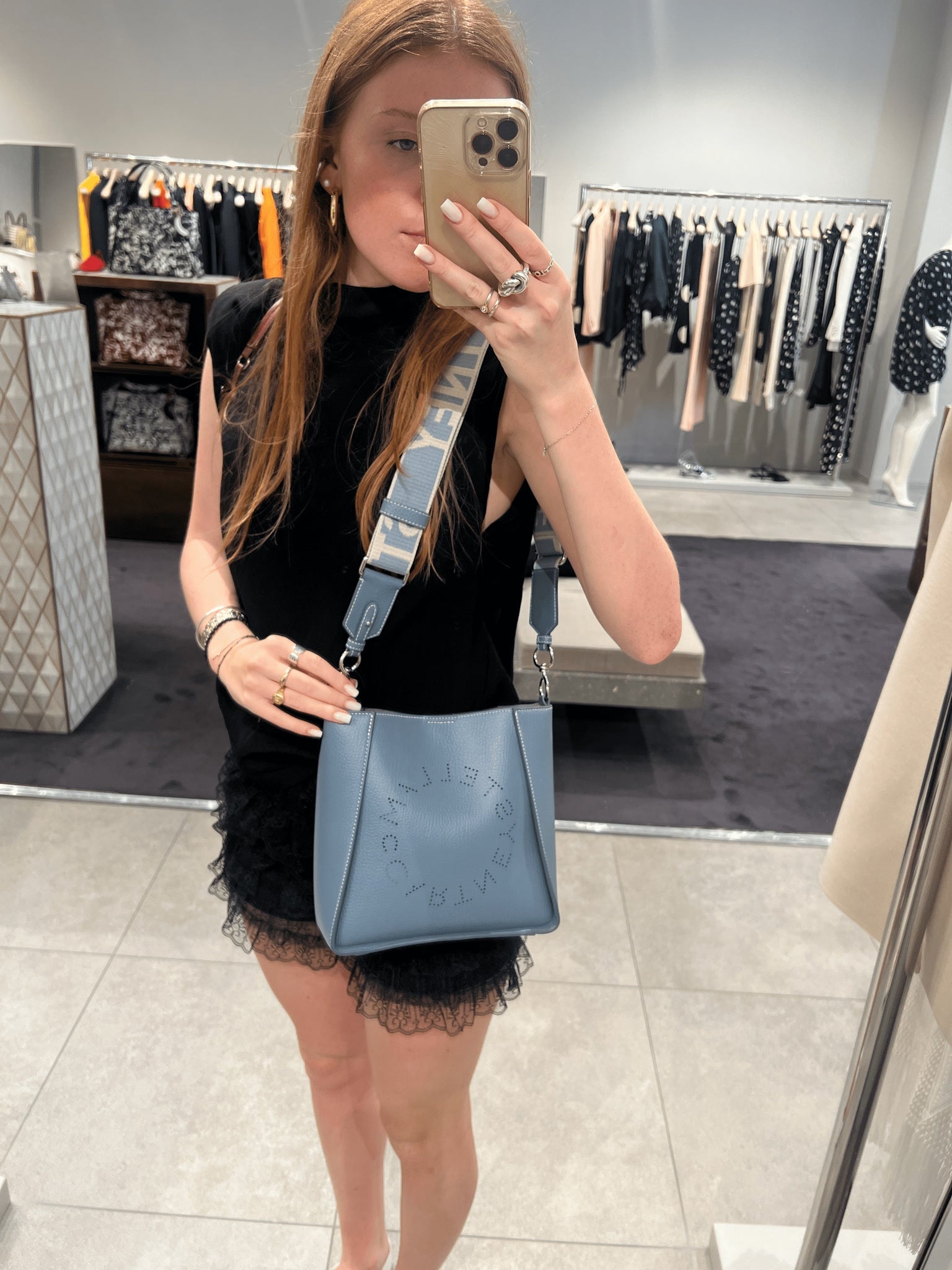 Stella McCartney Damska torebka crossbody z tłoczonego materiału Alter MatStella Mccartney
