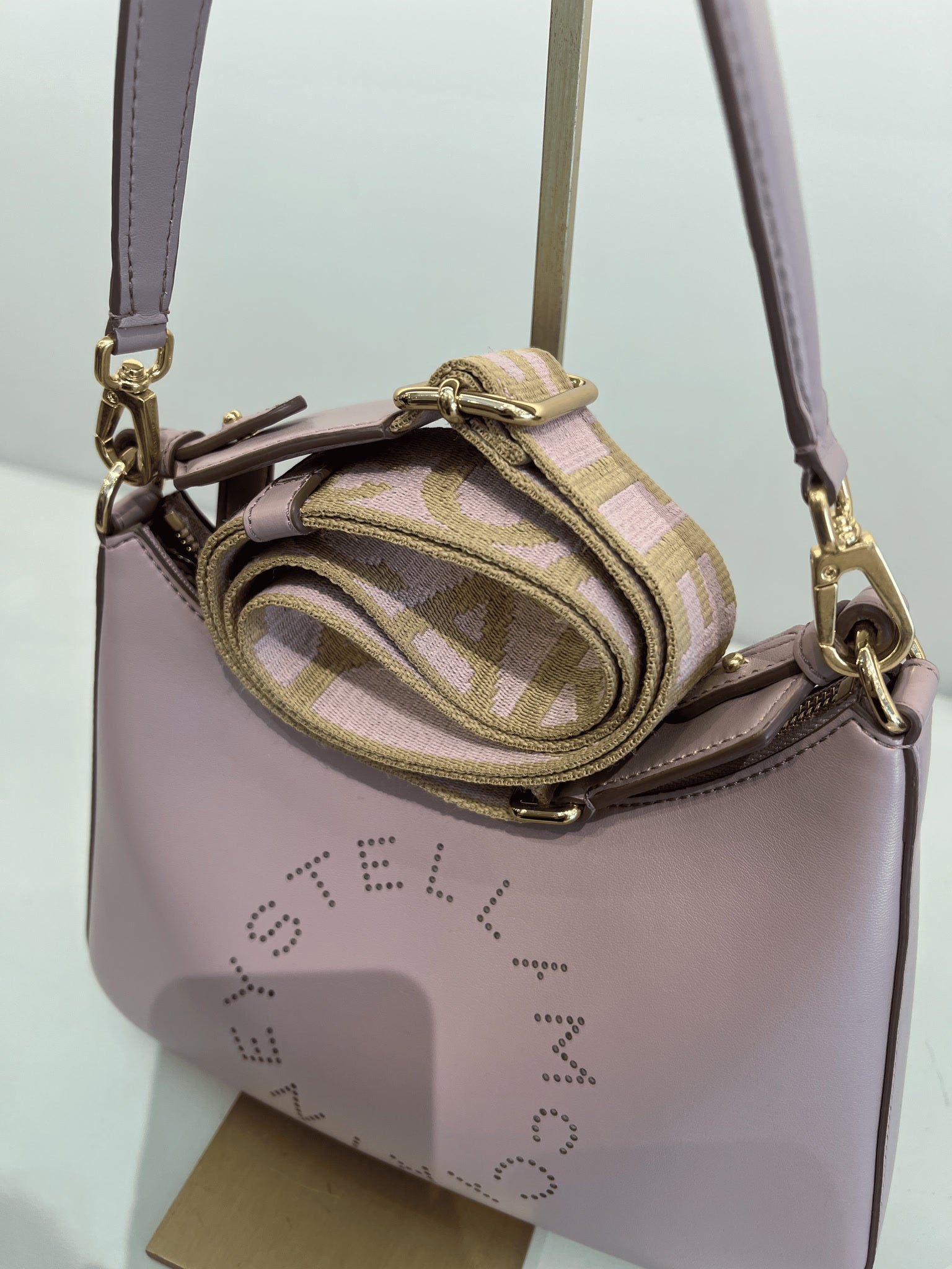 Stella McCartney Damska torebka Hobo Logo beżowaStella Mccartney