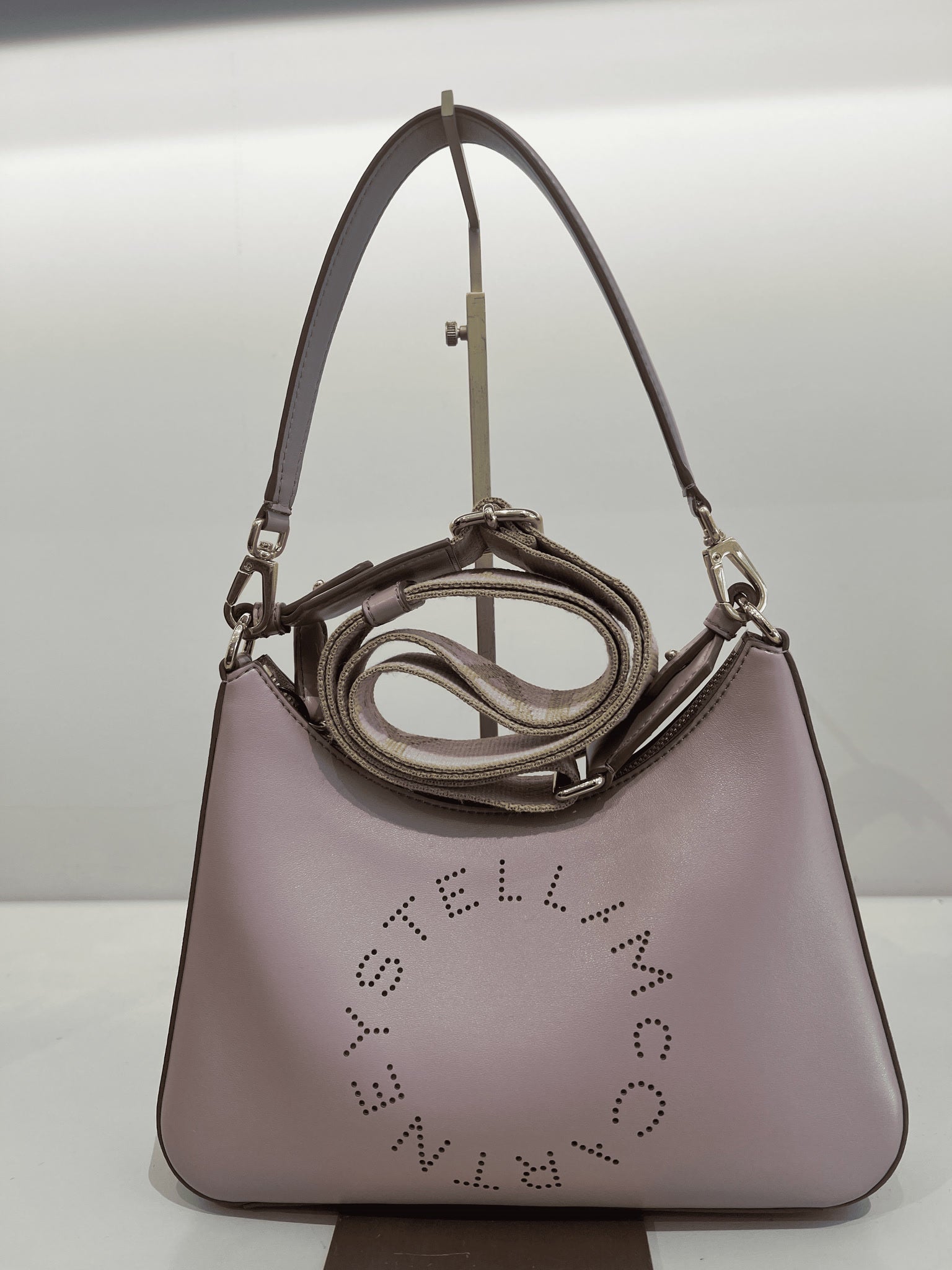 Stella McCartney Damska torebka Hobo Logo beżowaStella Mccartney