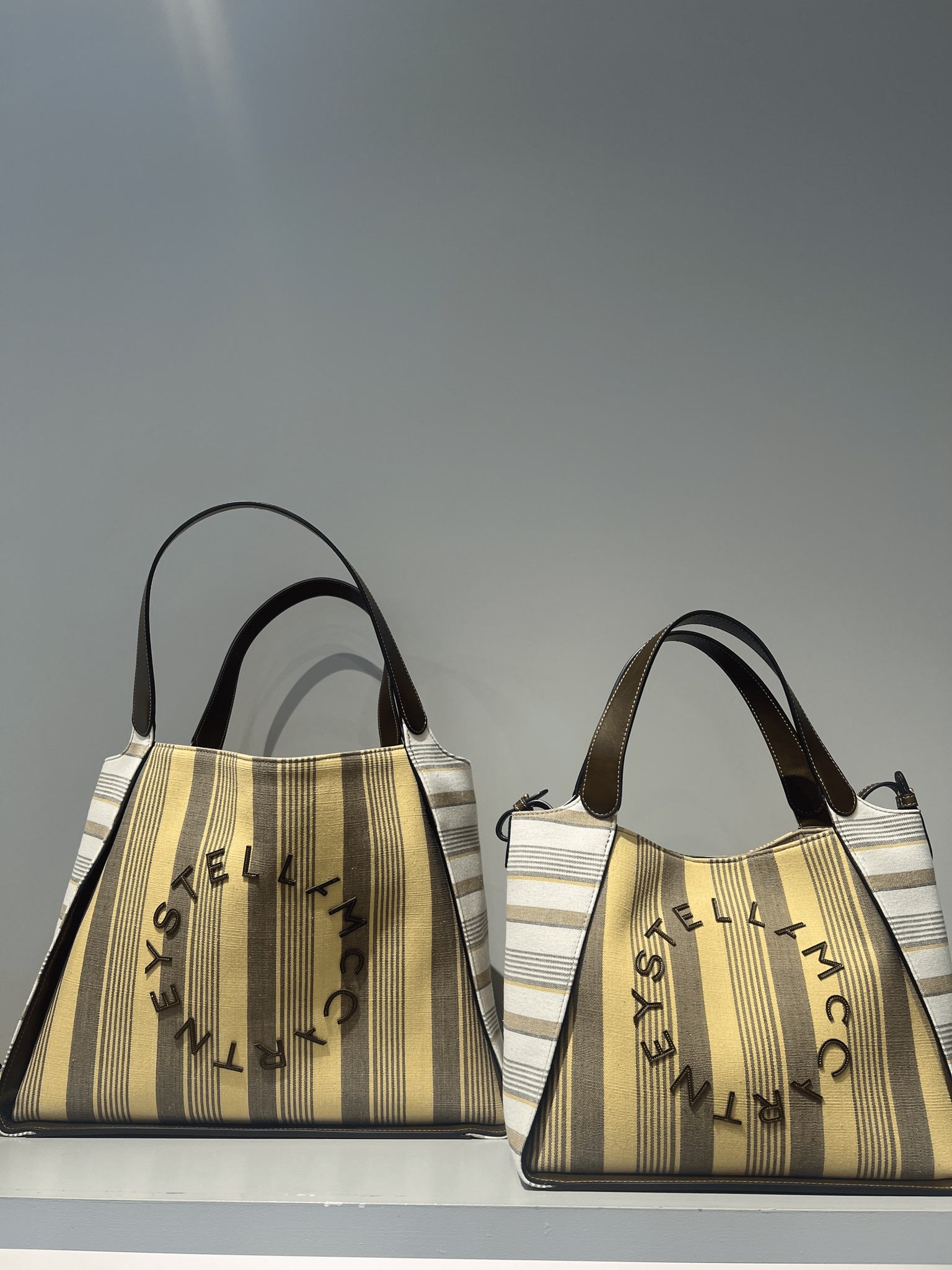 Stella McCartney Damska torebka na ramię Eco Stripe CottonStella Mccartney