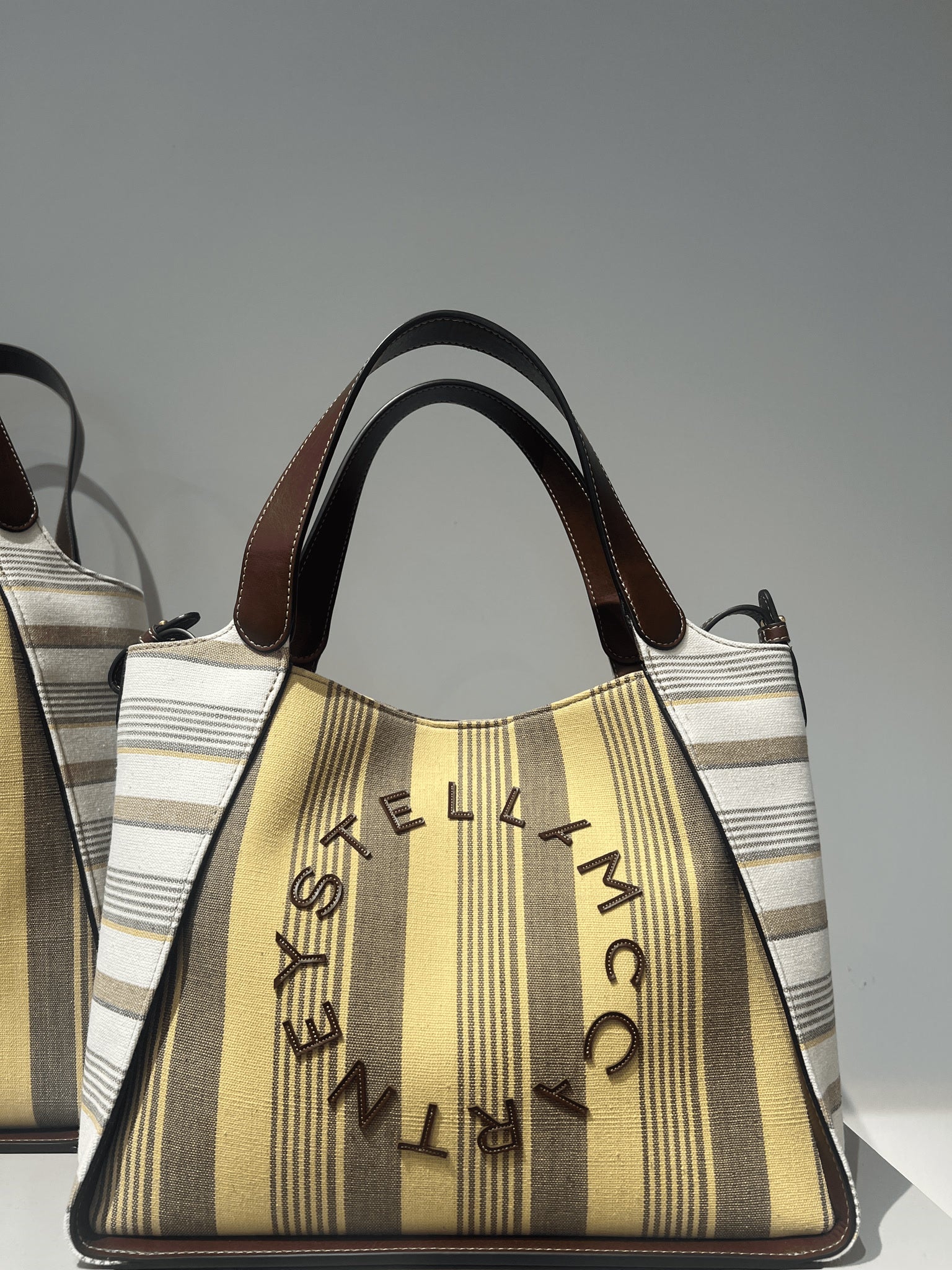 Stella McCartney Damska torebka na ramię Eco Stripe CottonStella Mccartney