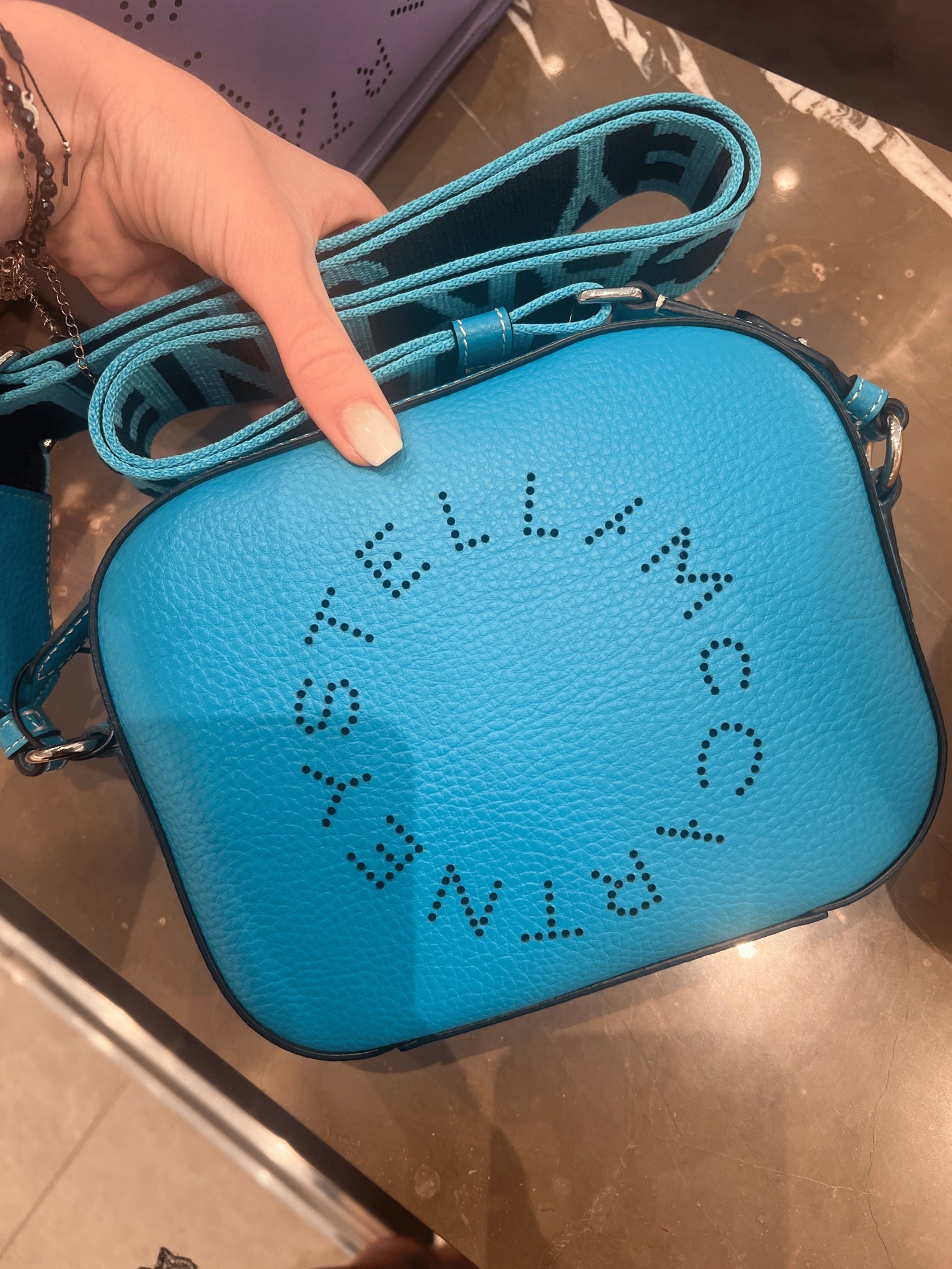 Stella McCartney Damska torebka Small Camera Bag niebieskaStella Mccartney