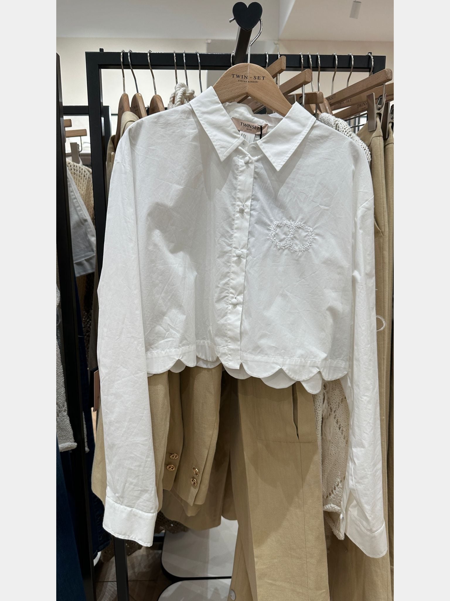 Twinset Camicia Cropped Mxl Con RicamoTwinset