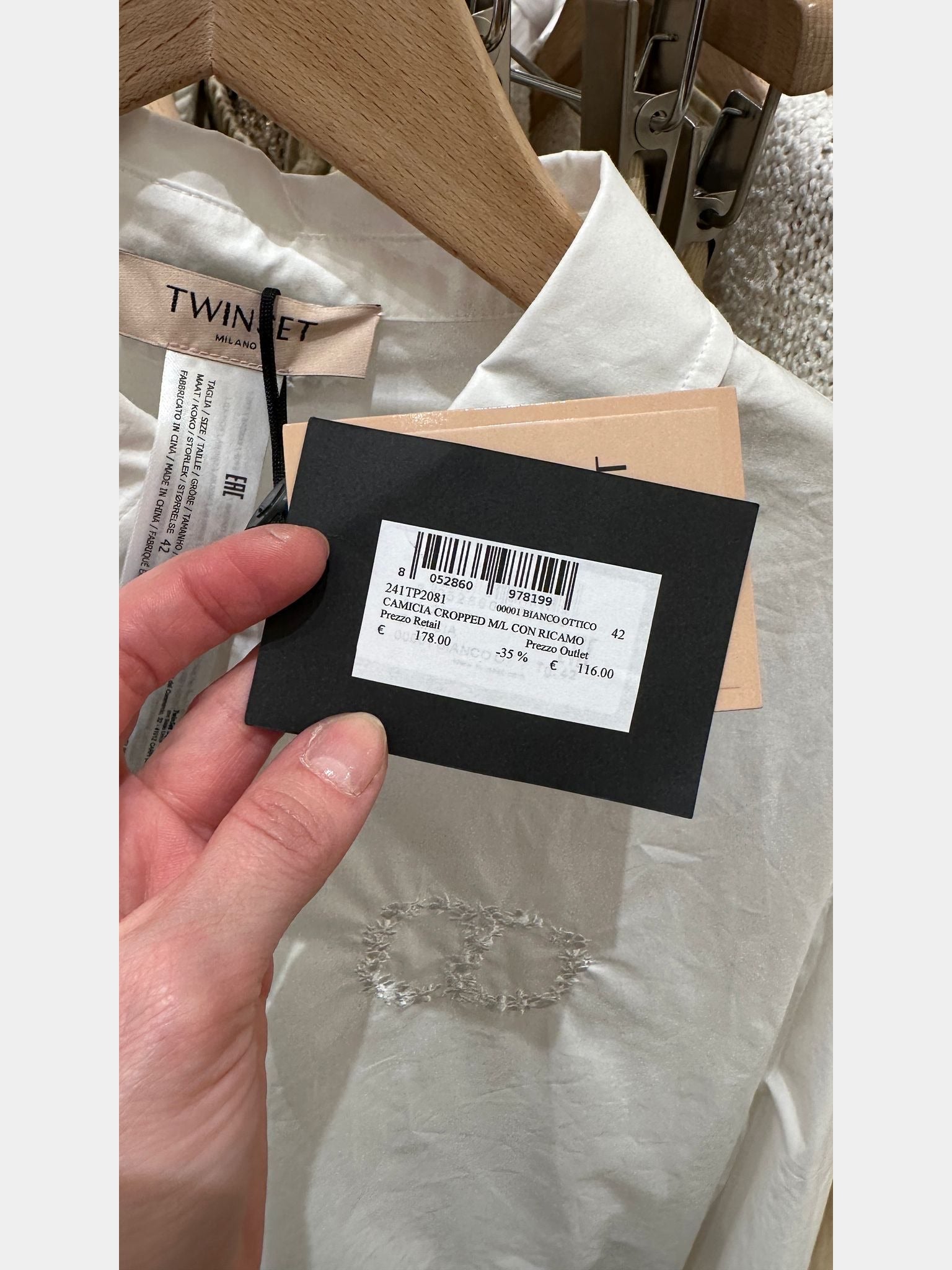 Twinset Camicia Cropped Mxl Con RicamoTwinset