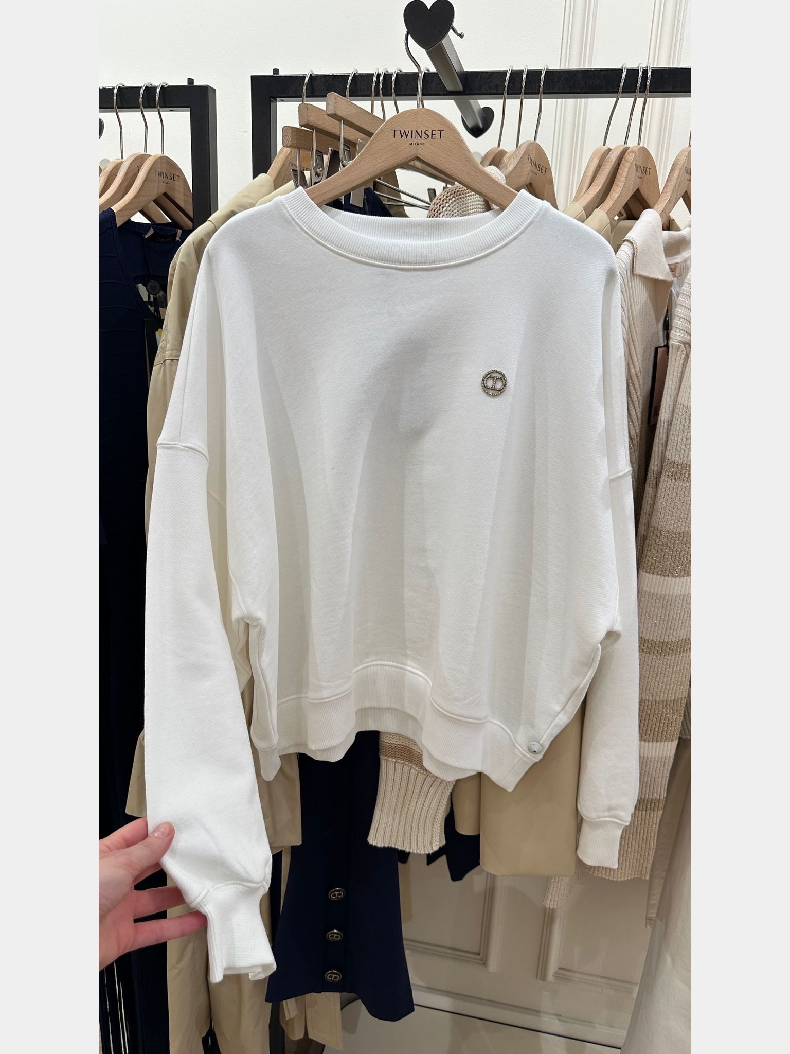 Twinset Felpa Girocollo con Dettaglio Oval TTwinset