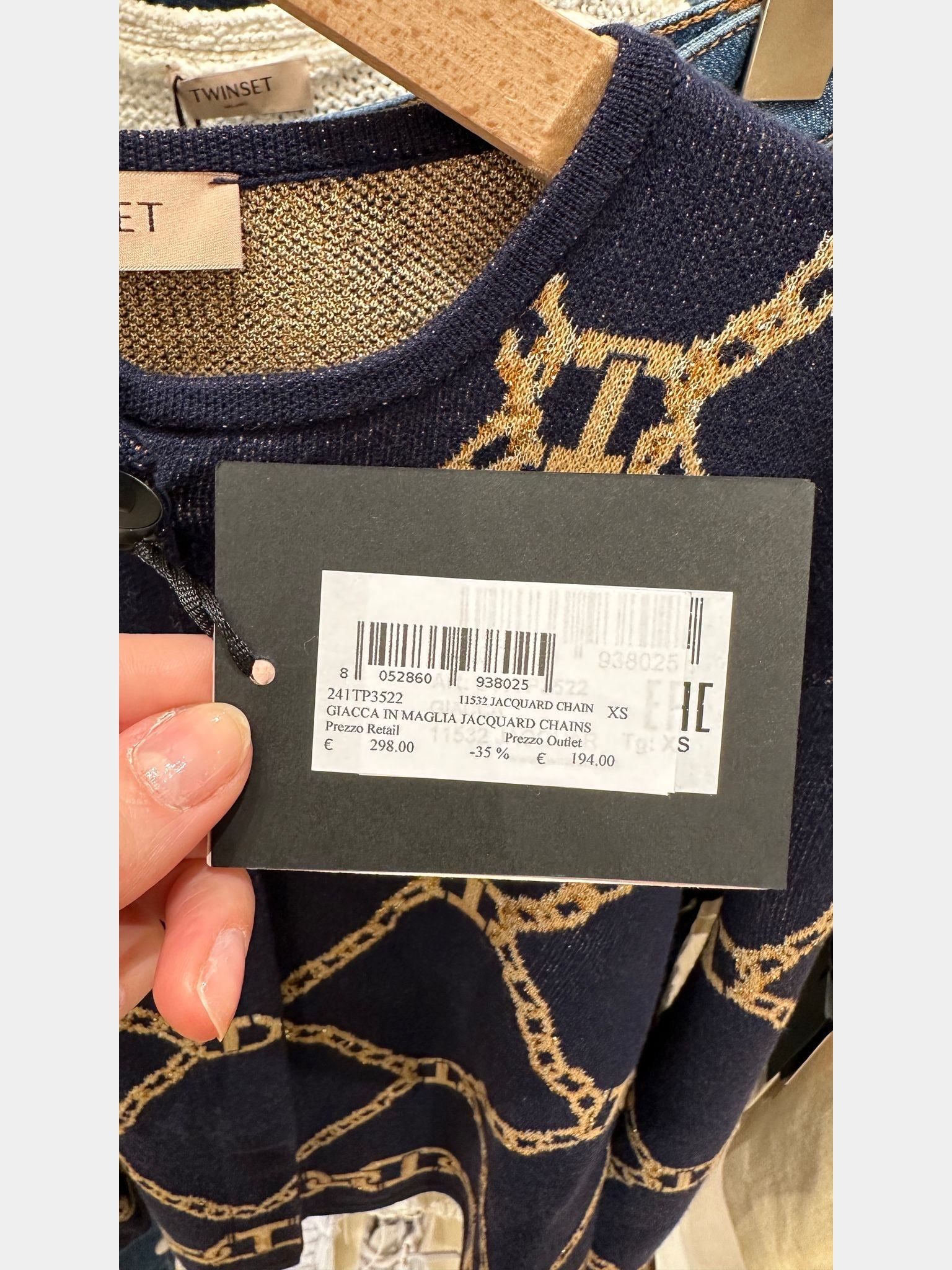 Twinset Giacca in Maglia Jacquard ChainsTwinset