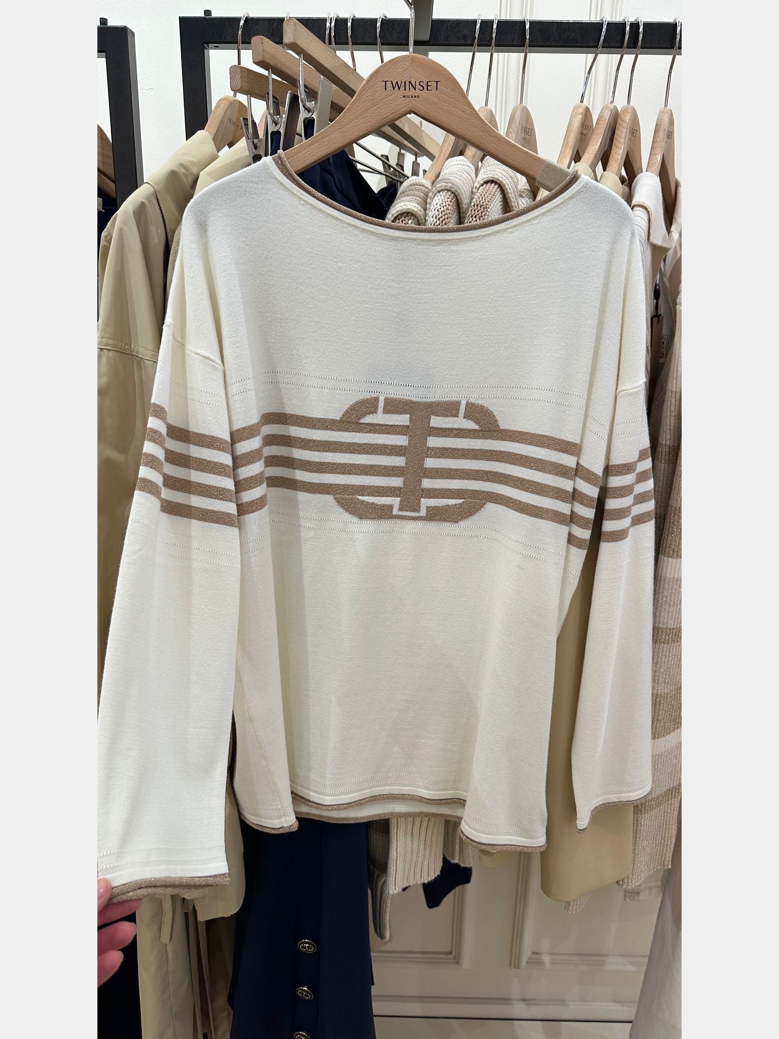 Twinset Maxi Maglia Scolla a Barchetta Oval TTwinset