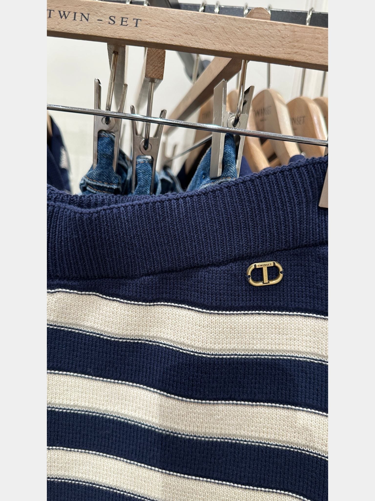 Twinset Shorts in Maglia Rigato Dettaglio CrocTwinset