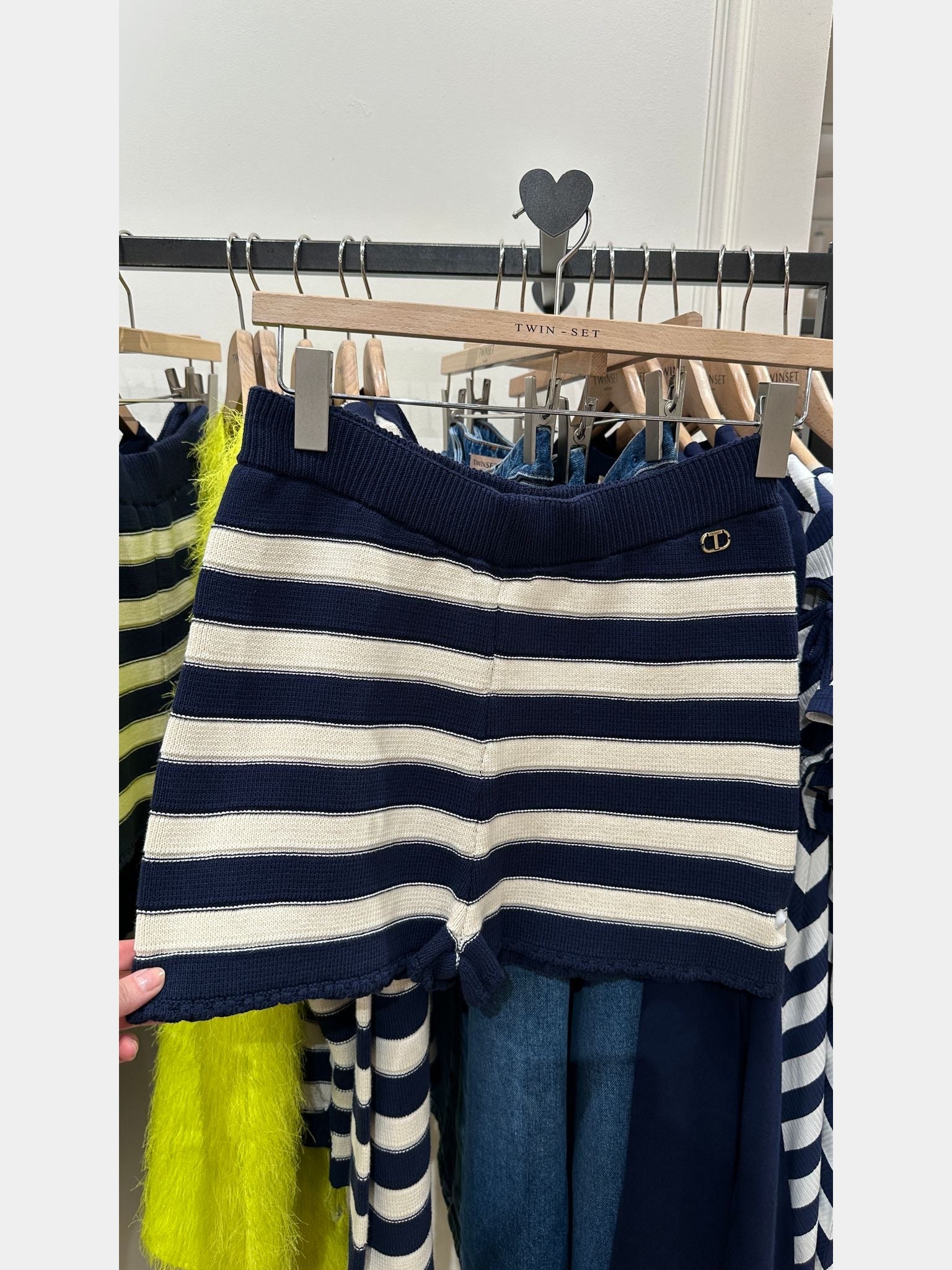 Twinset Shorts in Maglia Rigato Dettaglio CrocTwinset
