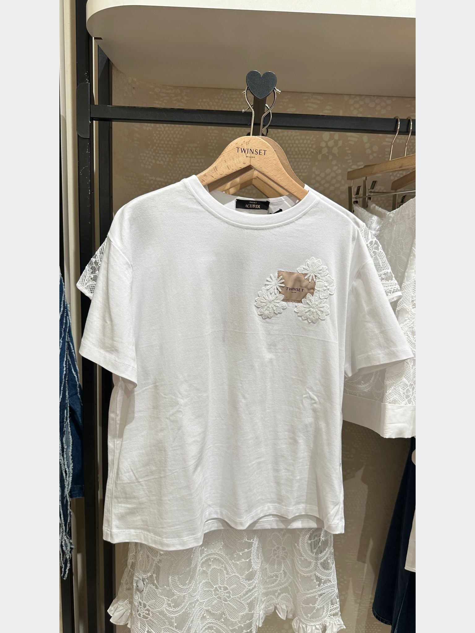 Twinset T-Shirt Ricamo Oval FlorealTwinset