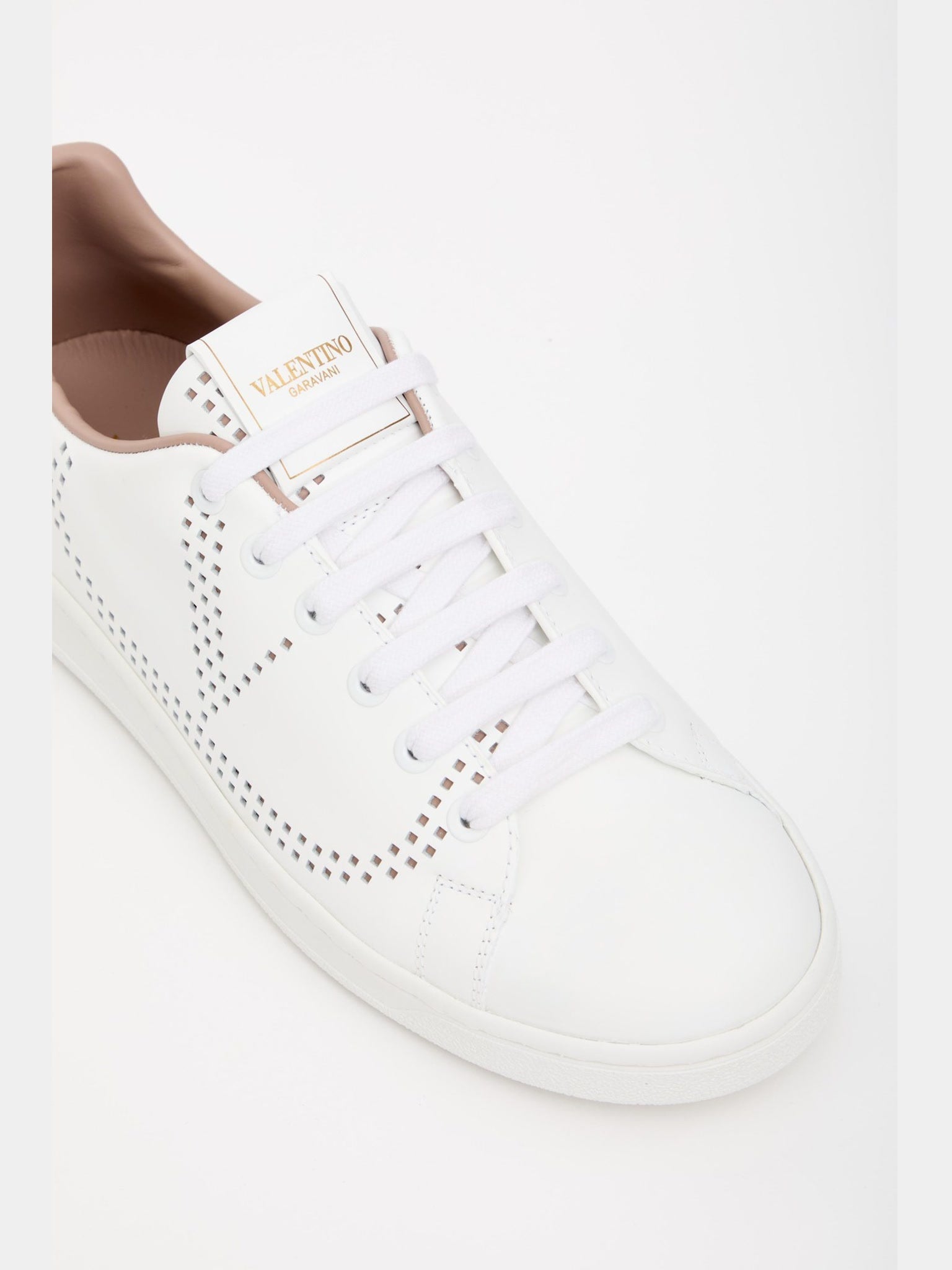 Valentino Backnet Calfskin Sneaker Damskie BiałyValentino
