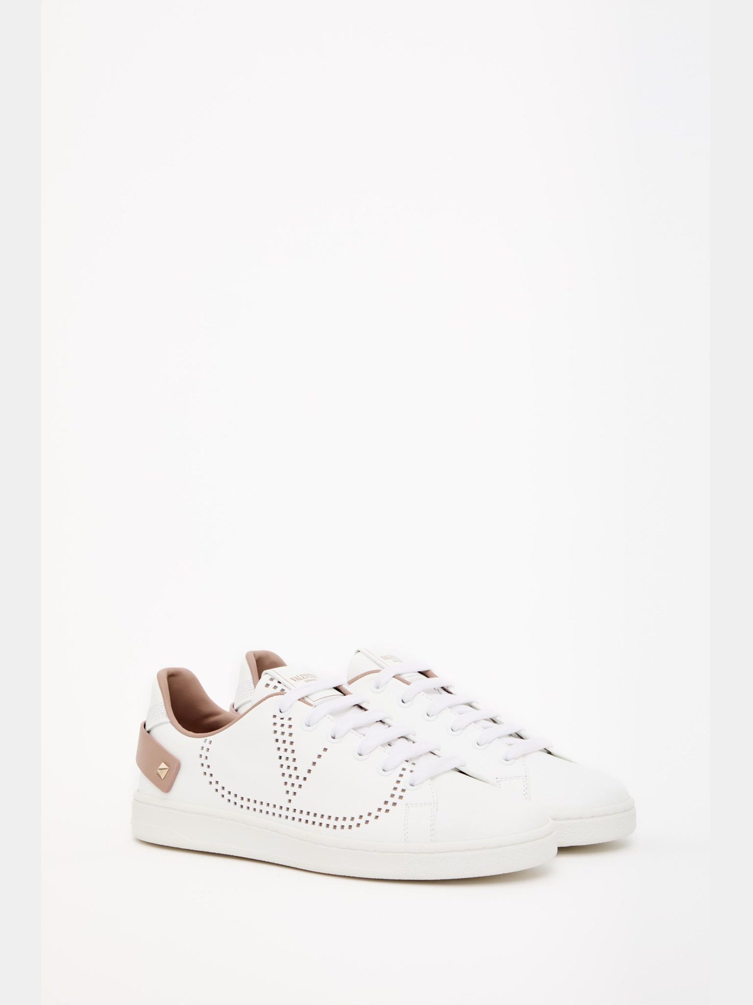 Valentino Backnet Calfskin Sneaker Damskie BiałyValentino