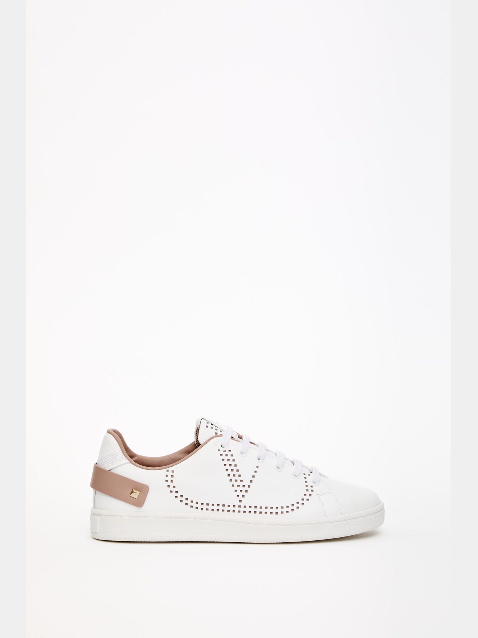 Valentino Backnet Calfskin Sneaker Damskie BiałyValentino