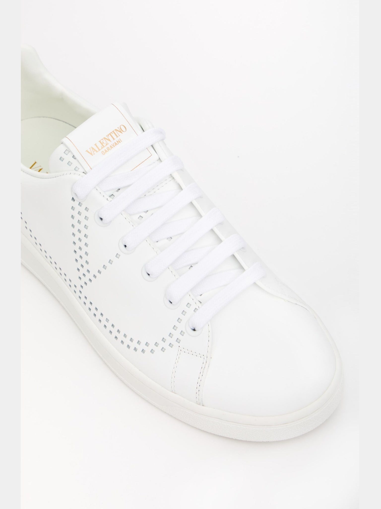 Valentino Białe Sneakersy Damskie Backnet CalfskinValentino