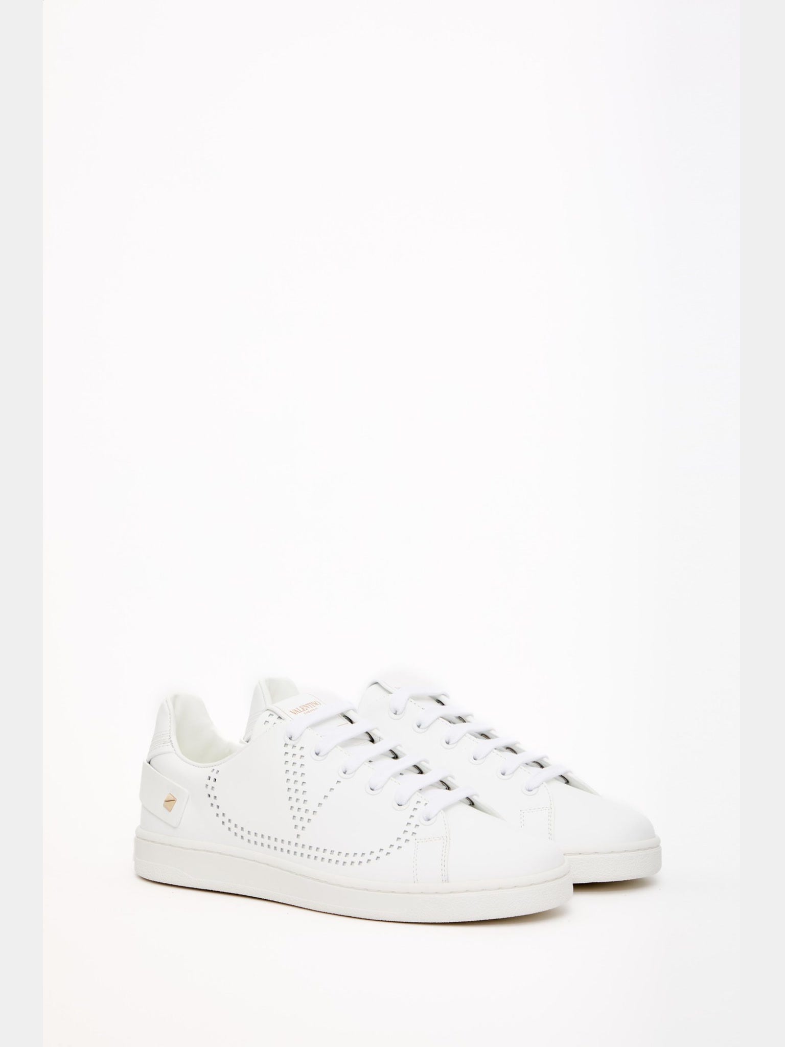 Valentino Białe Sneakersy Damskie Backnet CalfskinValentino