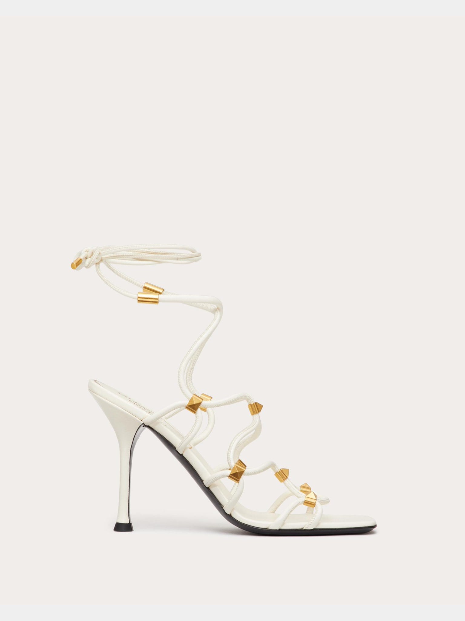Valentino Damskie Sandały Ivory Rockstud Net Kidskin 2W2S0GB6XLX098Valentino
