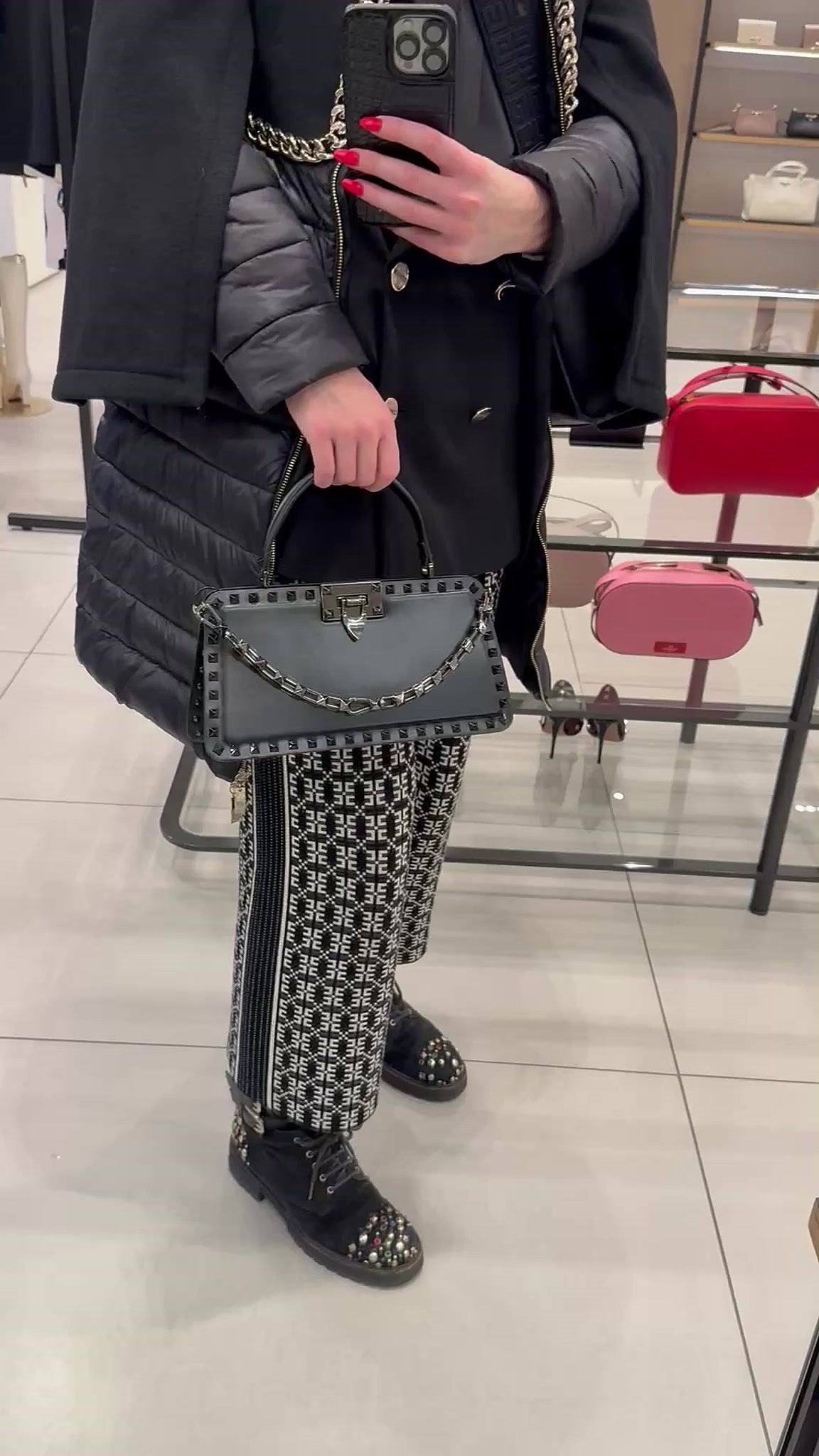 Valentino Rockstud Calfskin HandbagValentino