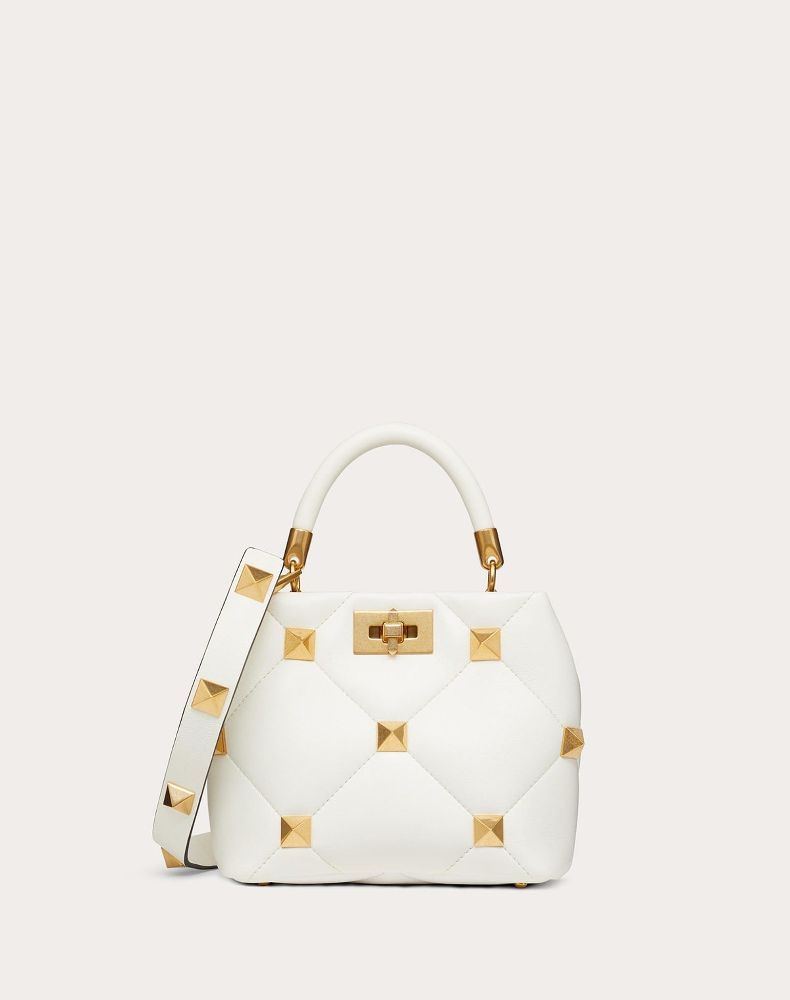 Valentino Small Roman Stud The Handle Bag in NappaValentino