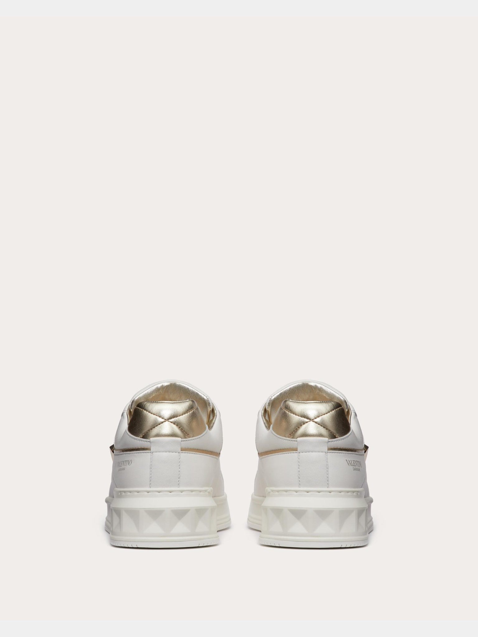Valentino Sneaker Damskie Biało - Platynowe One Stud Low - TopValentino