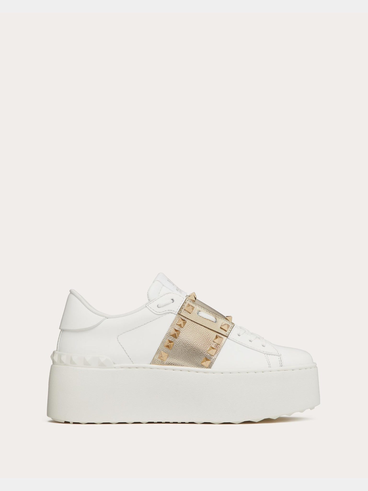 Valentino Sneakers Damskie Biało - Platynowe Flatform RockstudValentino