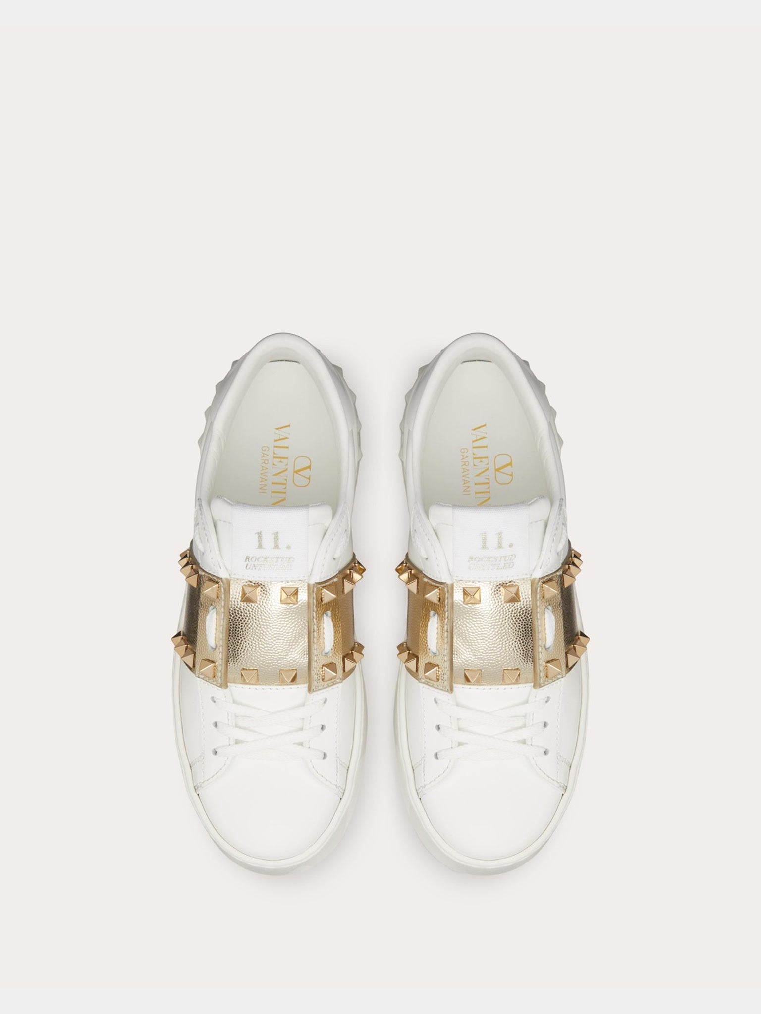 Valentino Sneakers Damskie Biało - Platynowe Flatform RockstudValentino