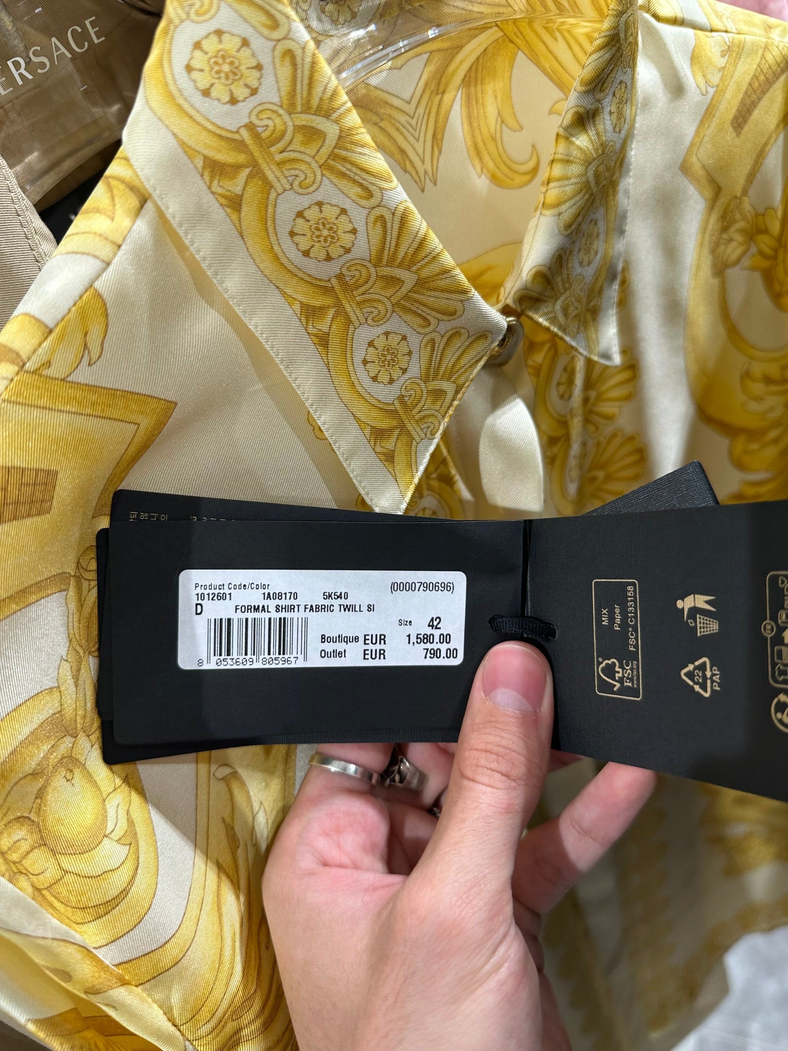 Versace Formal Shirt Fabric TwillVersace