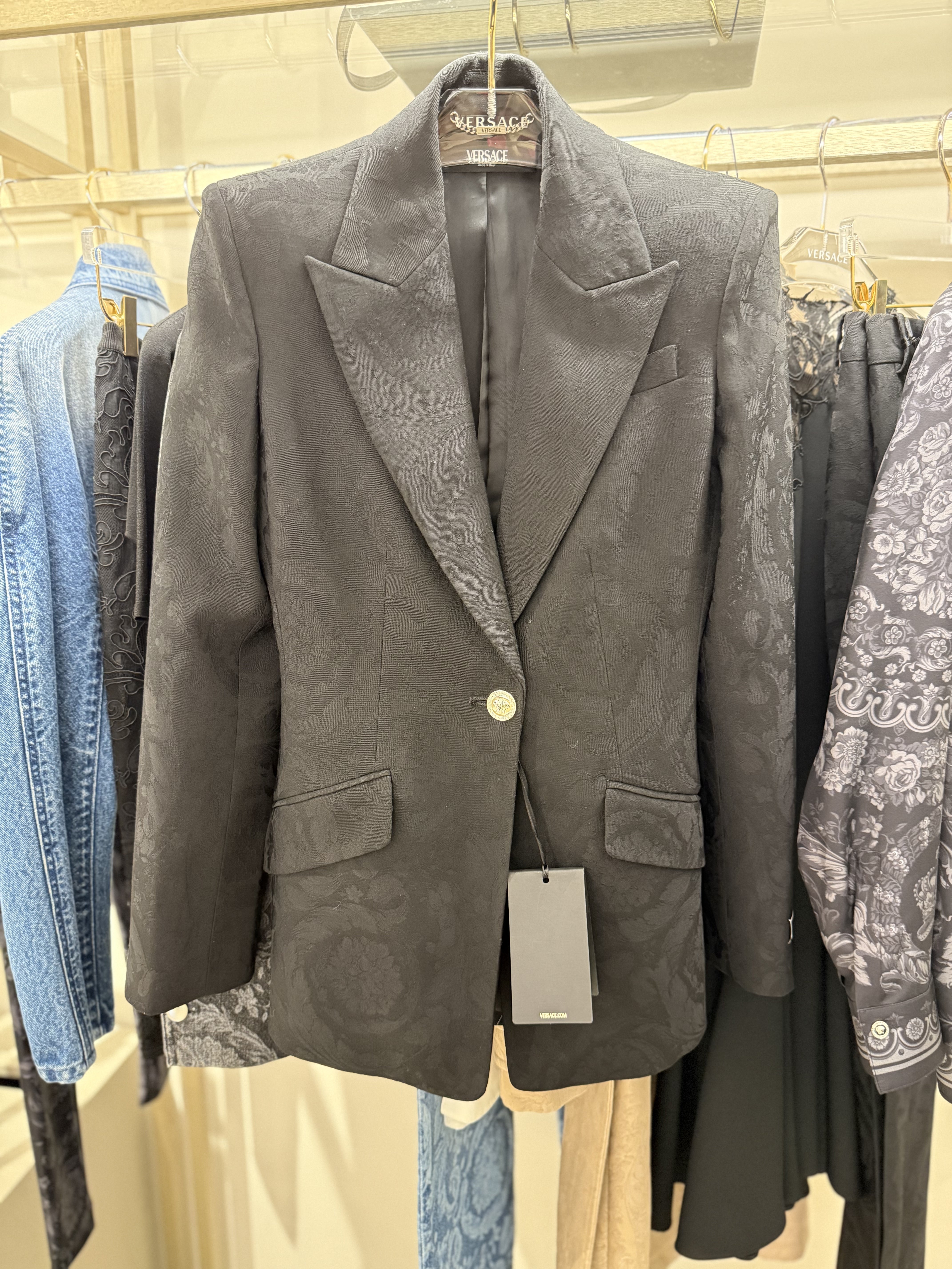 Versace Jacket black with floral printVersace